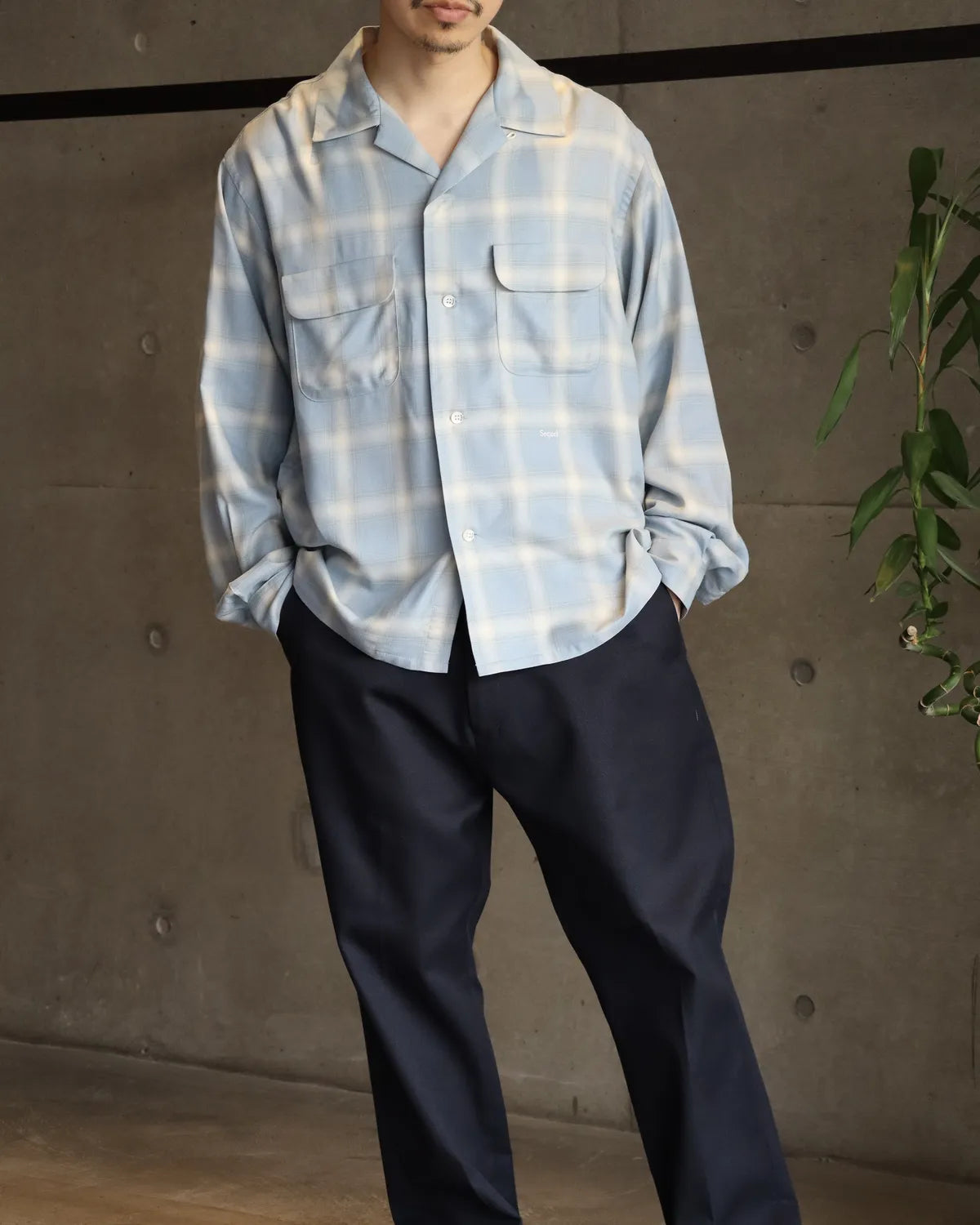 SEQUEL / OMBRE CHECK LONG SLEEBE SHIRT (SQ-26SS-SH-02)
