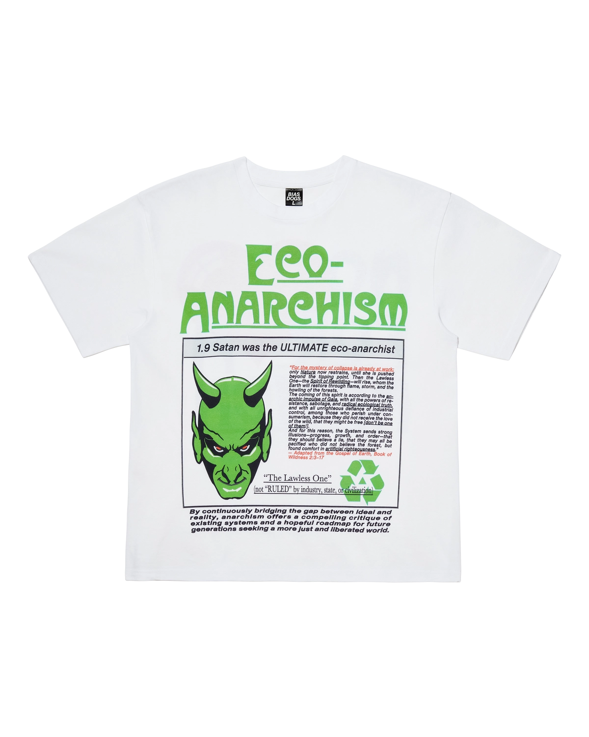 BIAS DOGS の ECO ANARCHIST T-SHIRT (26006)