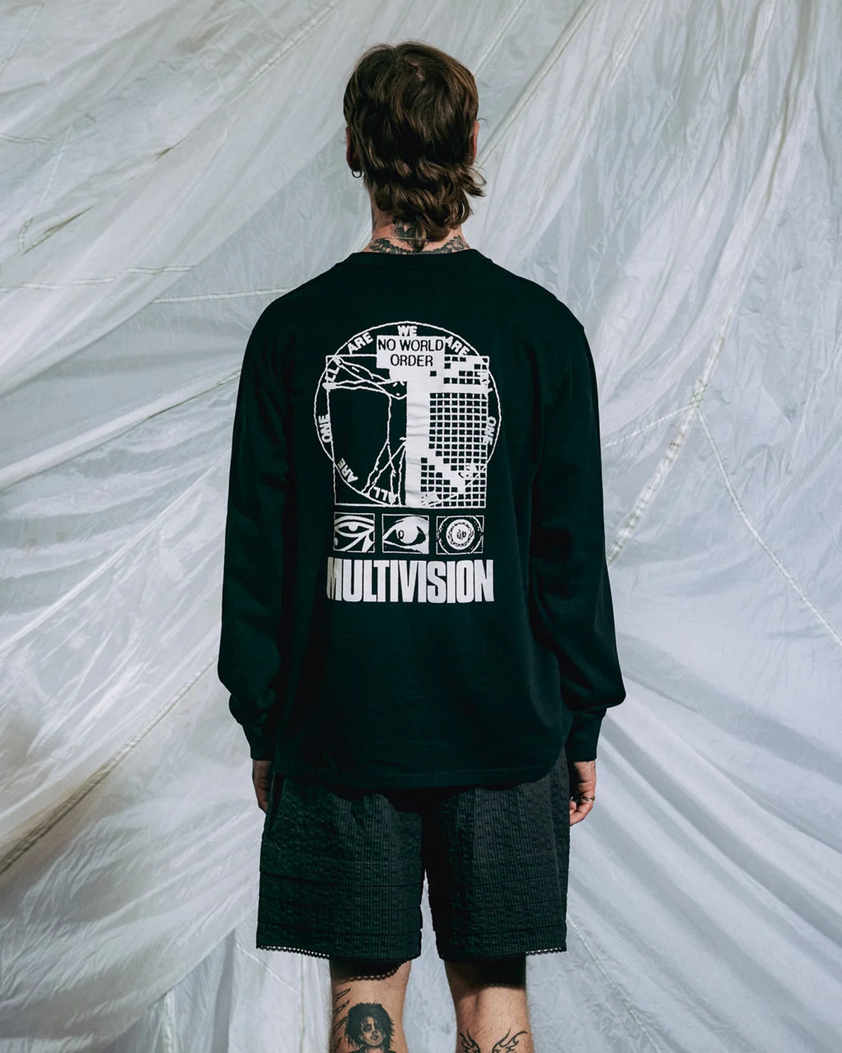 BRAIN DEAD / MULTIVISION LONG SLEEVE SHIRT (T01005060SS26)