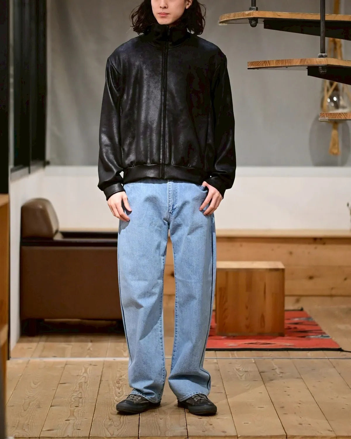 LAD MUSICIAN / 11.5oz BLEACH DENIM STRAIGHT PANTS (2126-513)