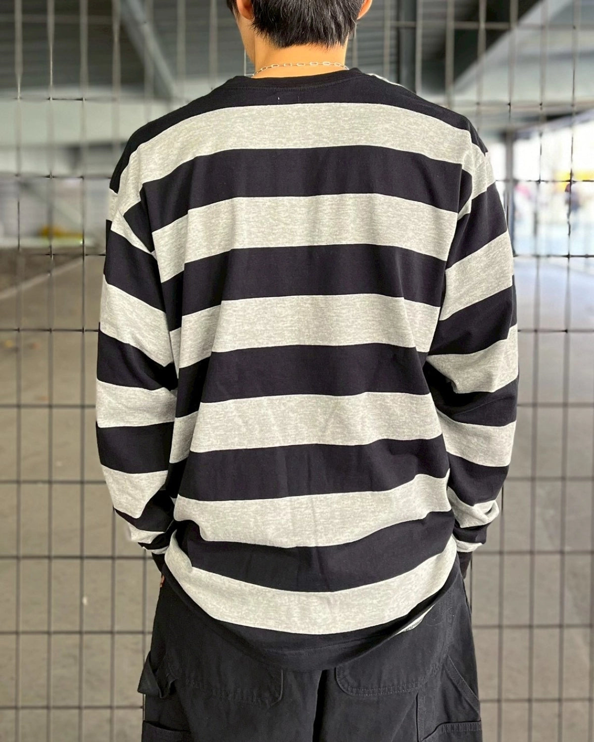 SEQUEL / BORDER LONG SLEEVE T-SHIRT (SQ-25AW-CS-06)