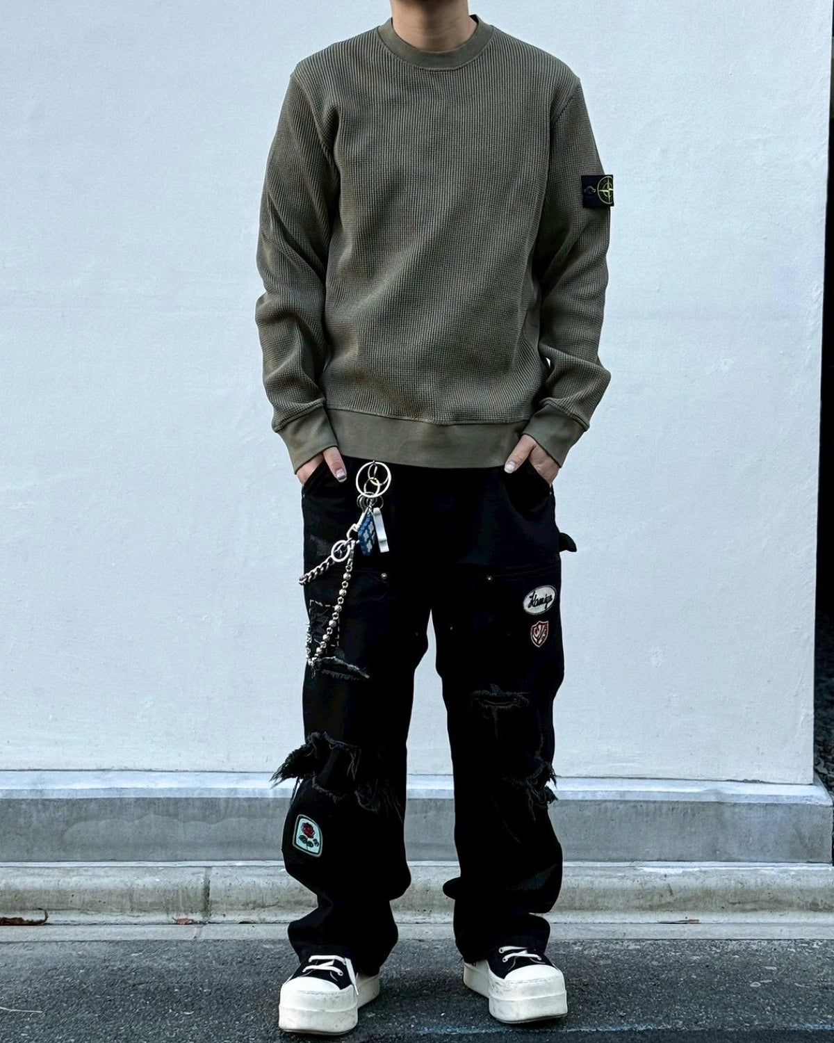 STONE ISLAND / ORGANIC COTTON WAFFLE FLEECE (L1S156100056)