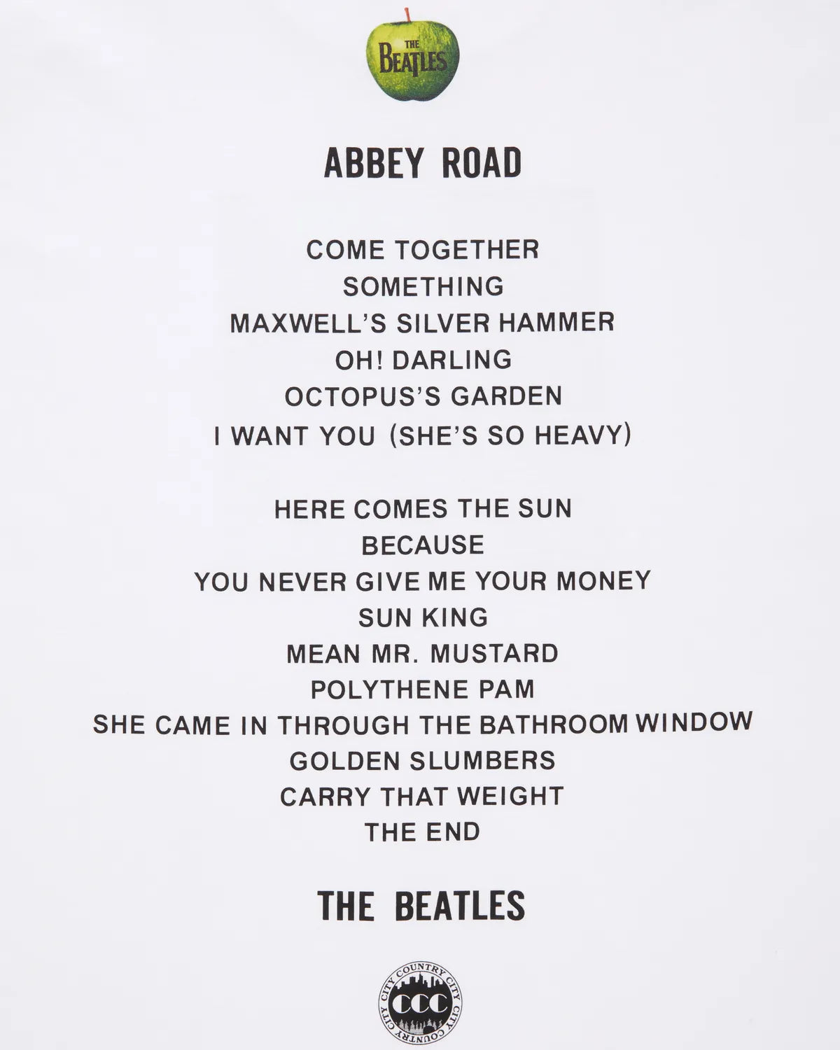 CITY COUNTRY CITY × THE BEATLES / COTTON T-SHIRT_002 (CCC-251T005)
