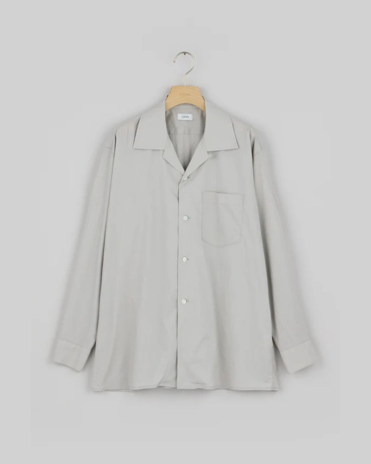 CIOTA の オープンカラー L/S シャツ "コットンレーヨン" (SHLM-113-CR)