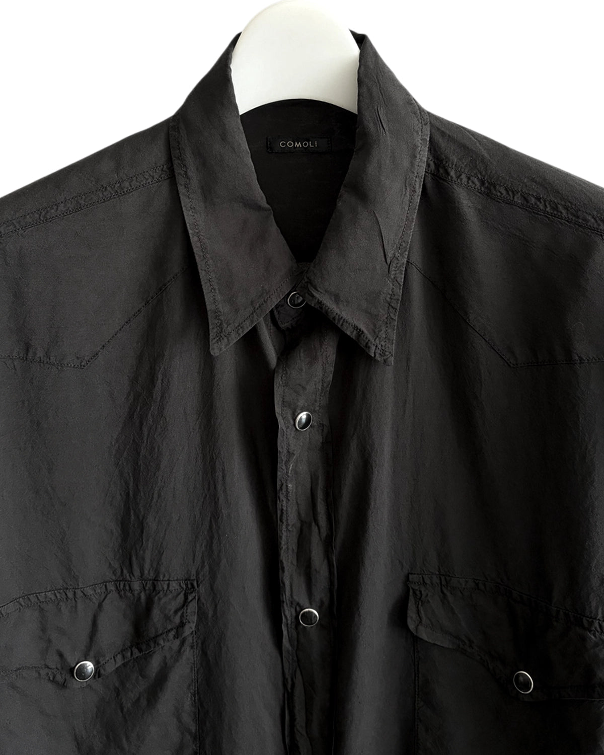 COMOLI / シルク製品染 ウエスタンシャツ (D01-02006)