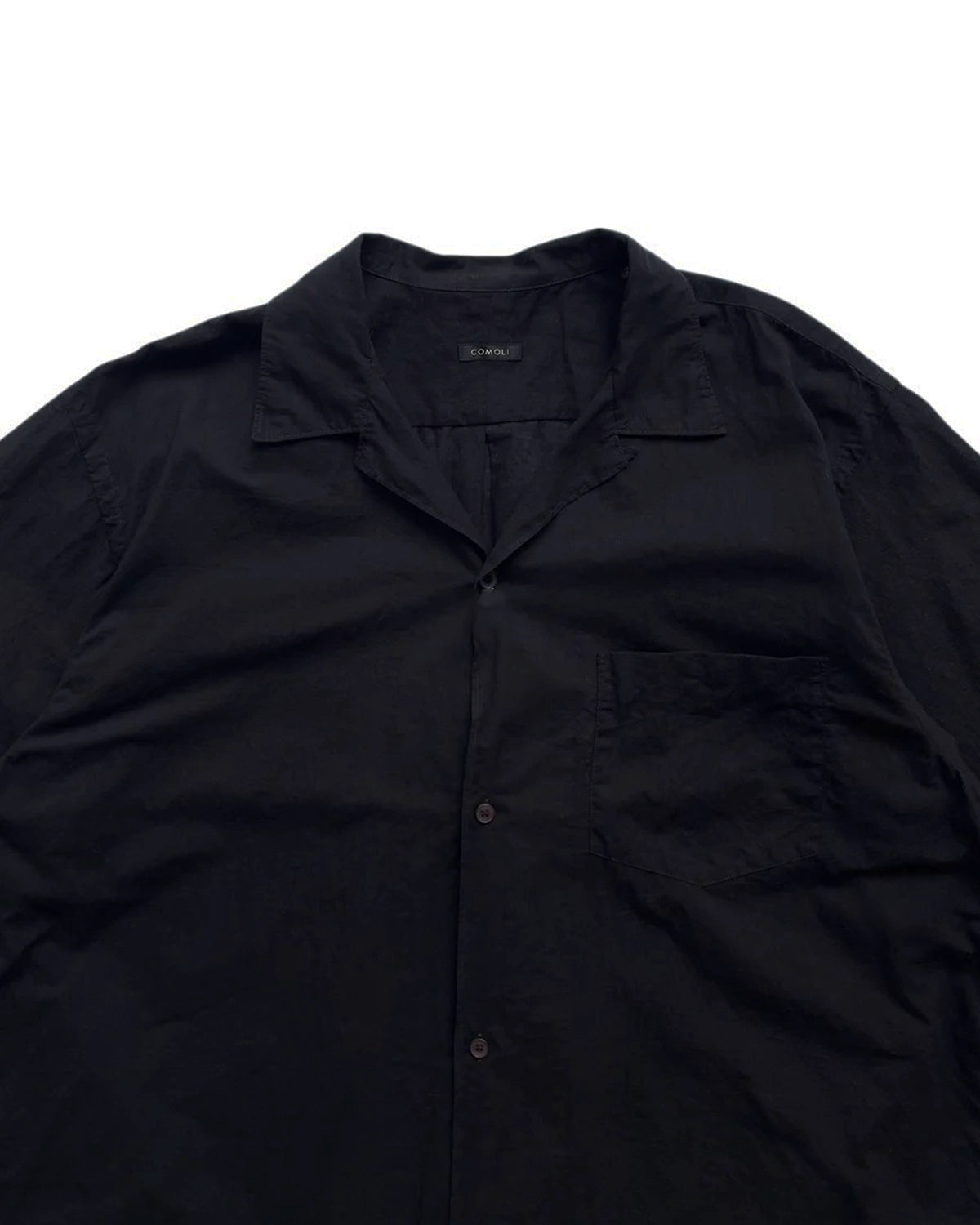 COMOLI / KHADIコットン 半袖オープンカラーシャツ (B01-02012)