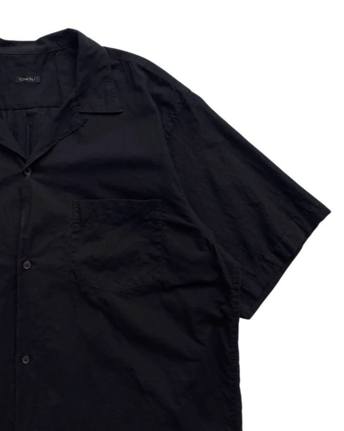 COMOLI / KHADIコットン 半袖オープンカラーシャツ (B01-02012)