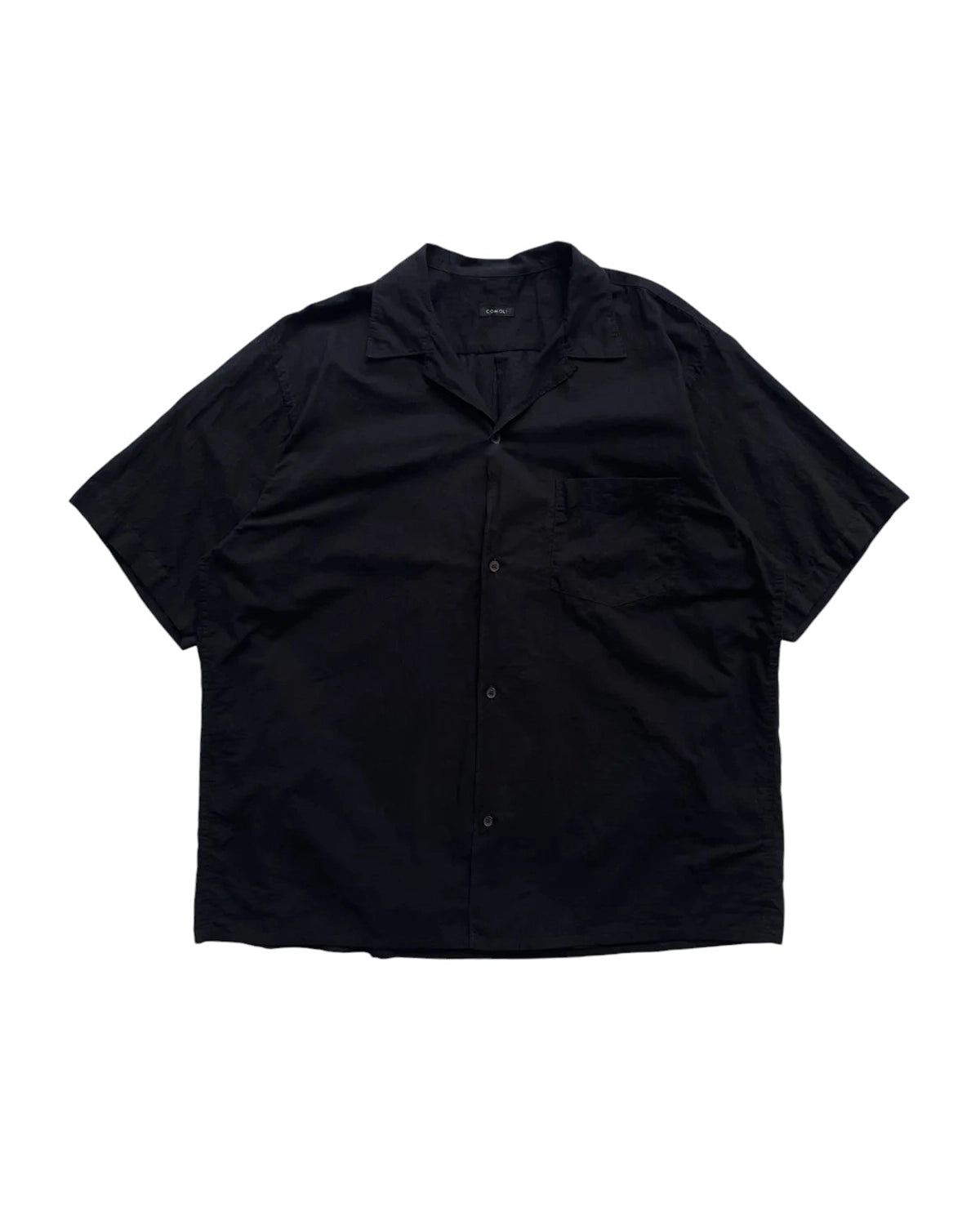 COMOLI のKHADIコットン 半袖オープンカラーシャツ (B01-02012)