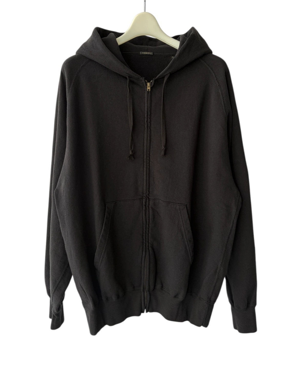COMOLI 25SS LW コットン裏毛ジップパーカblack size2 | APPS 
