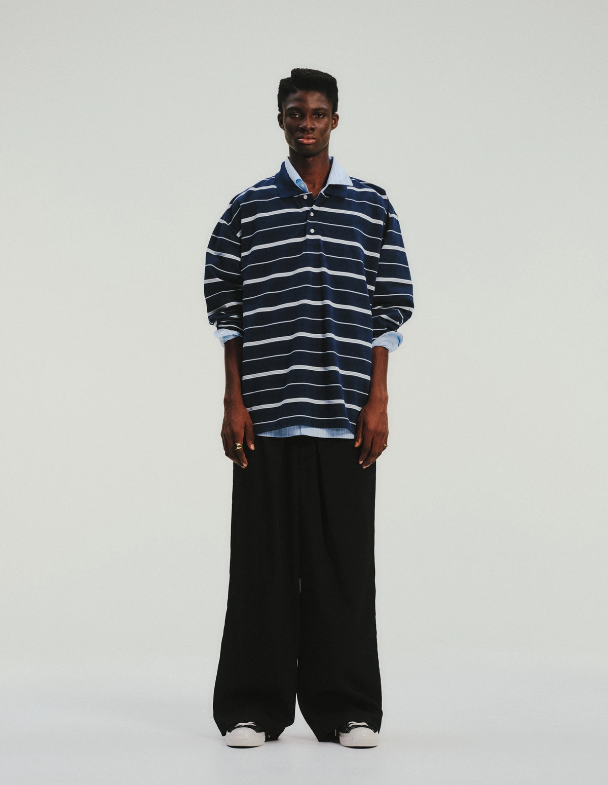 COOTIE PRODUCTIONS® / Moss Stitch Border L/S Polo (CTE-26S327)