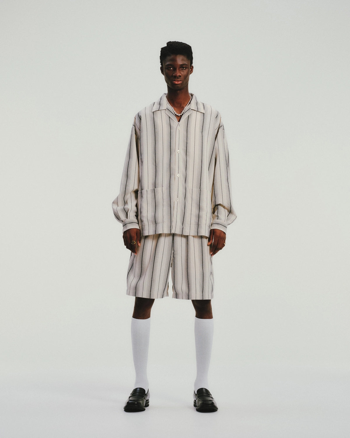 COOTIE PRODUCTIONS® / Dobby Chain Stripe L/S Cavana Shirt (CTE-26S413)