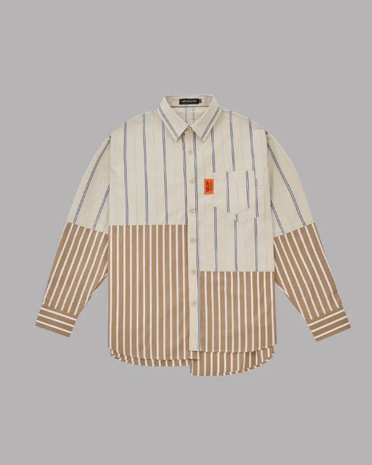 ALWAYS OUT OF STOCK / CRAZY STRIPE L/S SHIRT-SAX (HA-025105216)