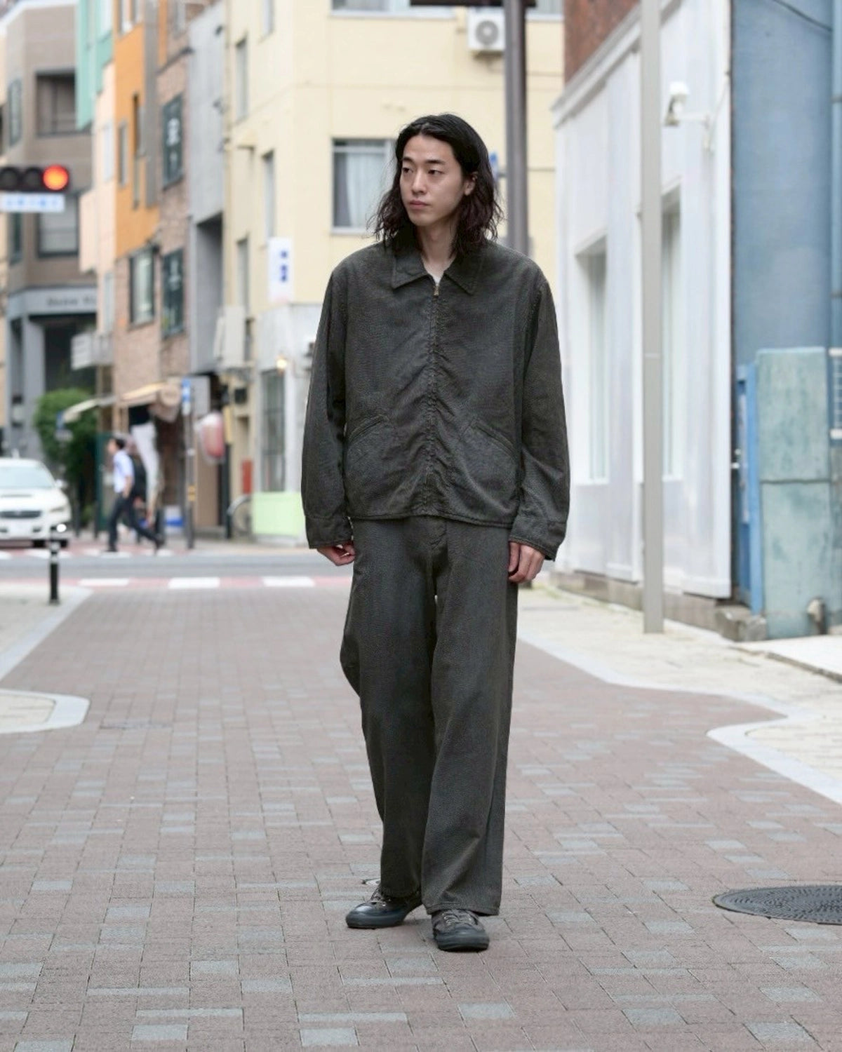A.PRESSE / Vintage Black Chambray Work Pants (25AAP-04-22)