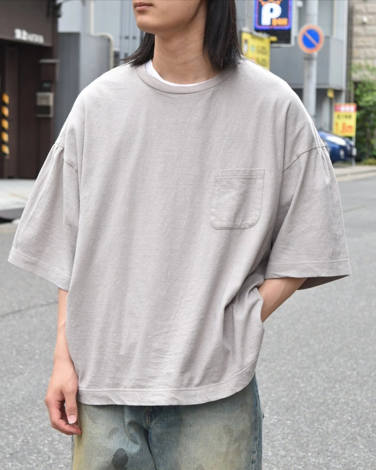 refomed / "SHOULDER GATHER" TEE (RECU-043)