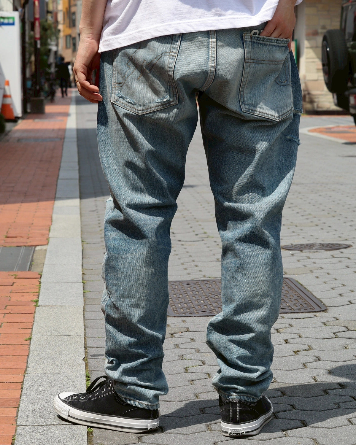 SEQUEL / × FRAGMENT DAMAGE DENIM PANTS (SQ-25SS-PT-07)