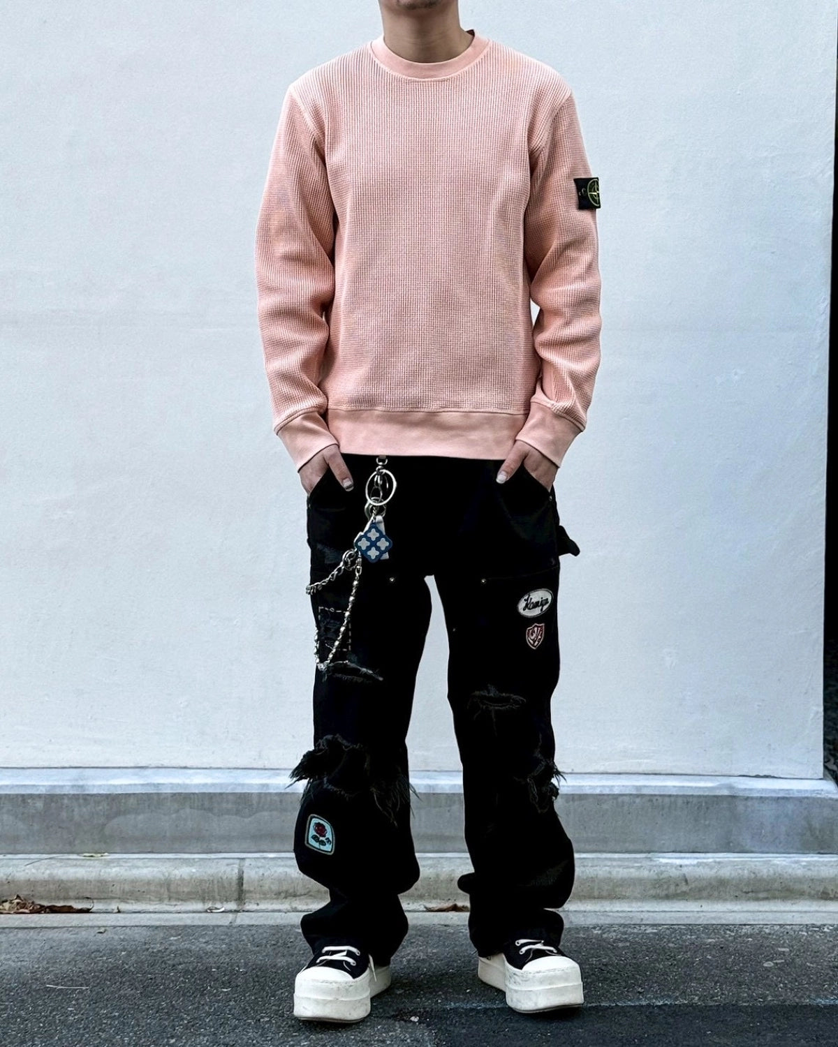 STONE ISLAND / ORGANIC COTTON WAFFLE FLEECE (L1S156100056)