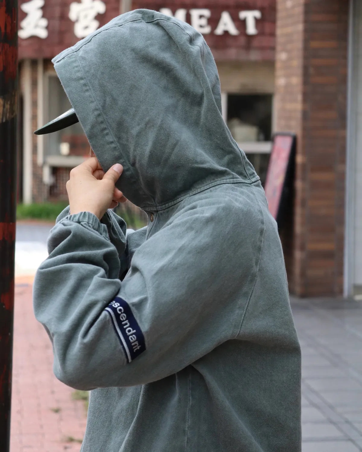 DESCENDANT / MOLE HOODED LS SHIRT PIGMENT DYE (262WVDS-SHM04)