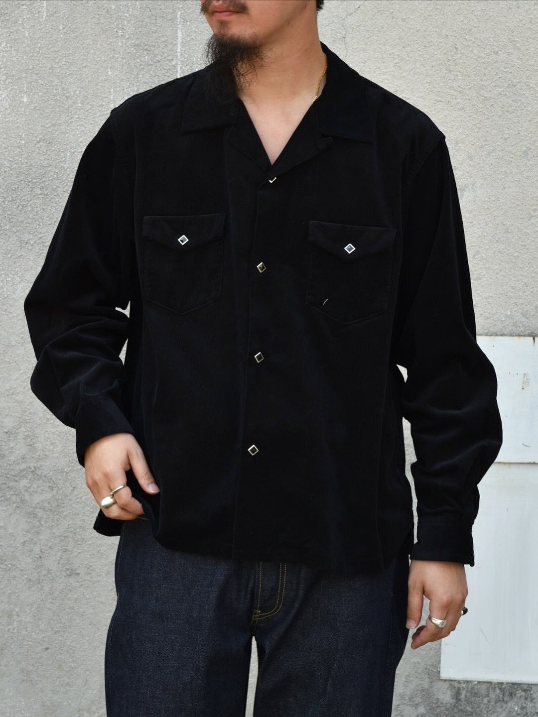 MINEDENIM / Narrow Corduroy Western Open Collar SHIRT (2508-5001)