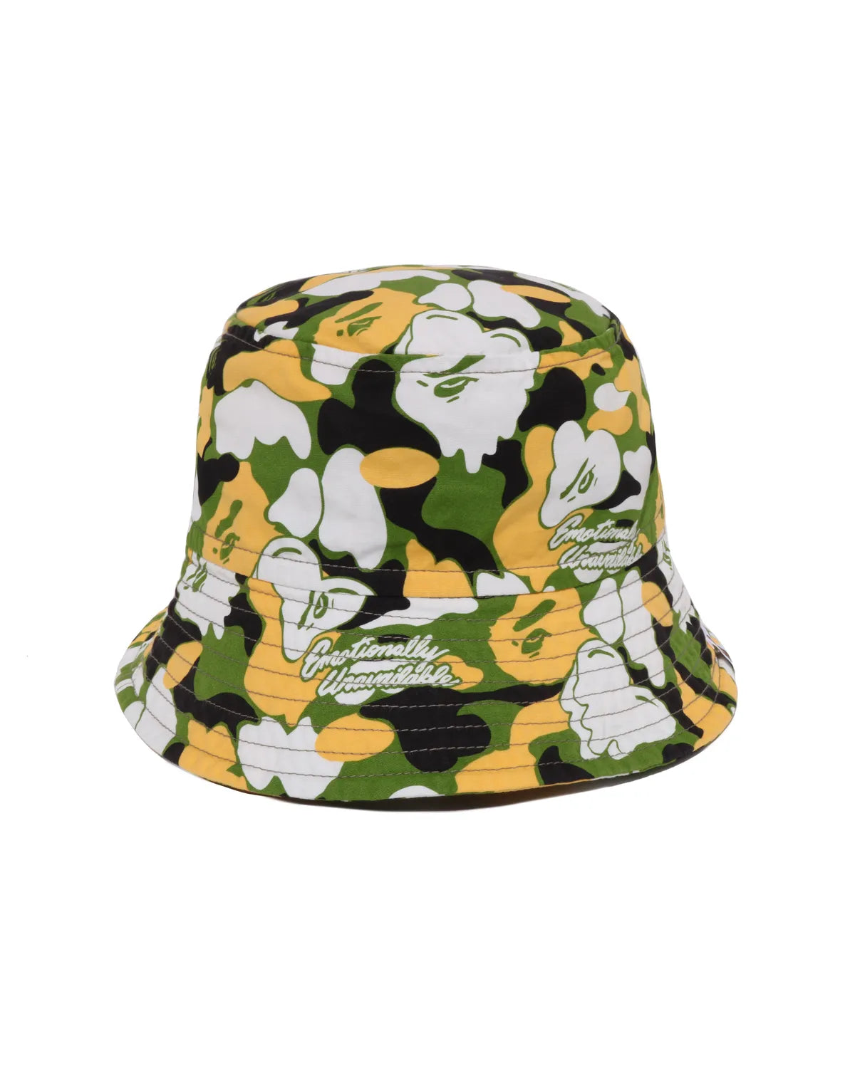 Emotionaly Unavailable × A BATHING APE®︎ の EU APE ALOHA BUCKET HAT (EU-MK8-0000-C14)