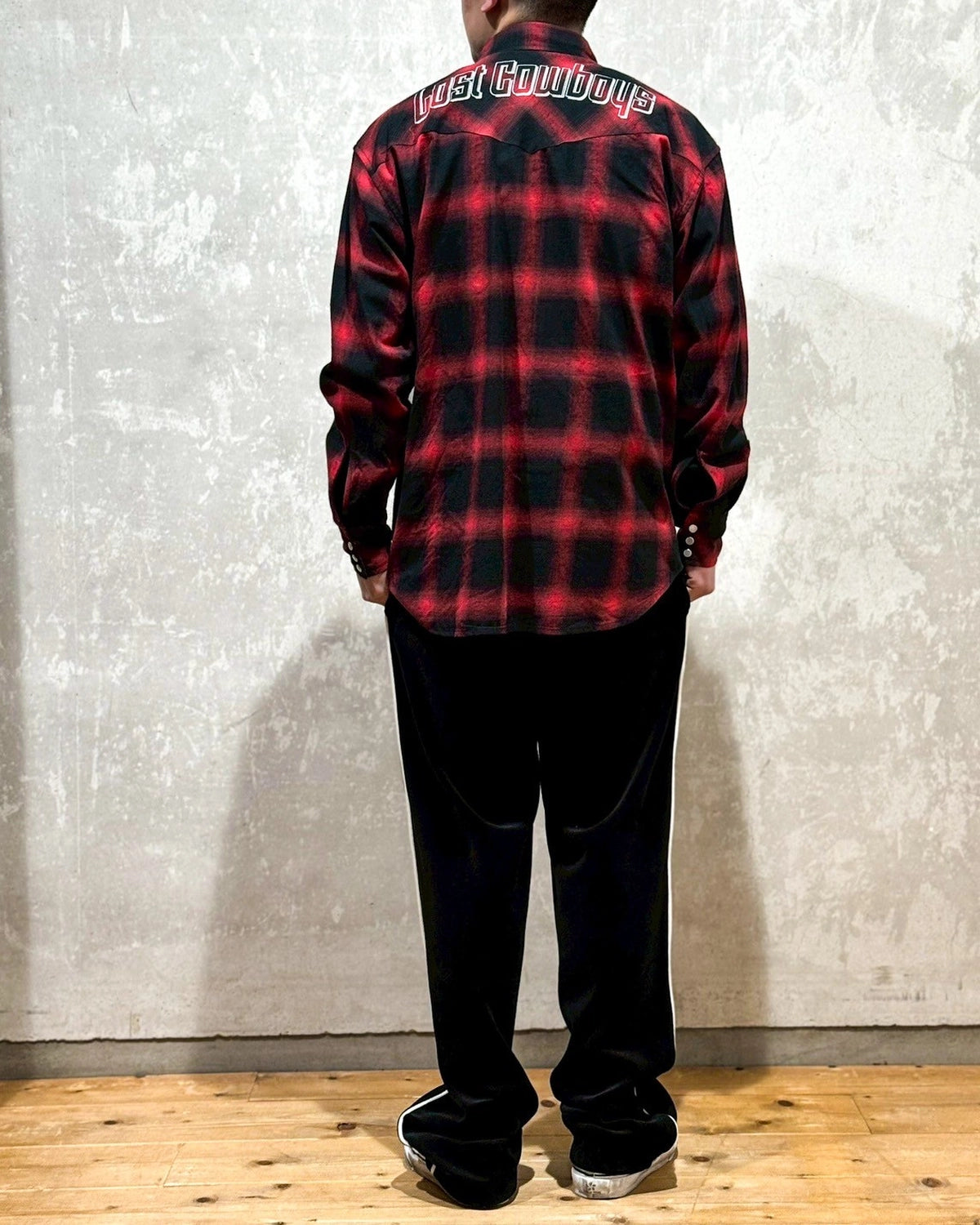 LASTMAN / OMBRE PLAID WESTERN SHIRTS -L/S- (251LM-SH03)