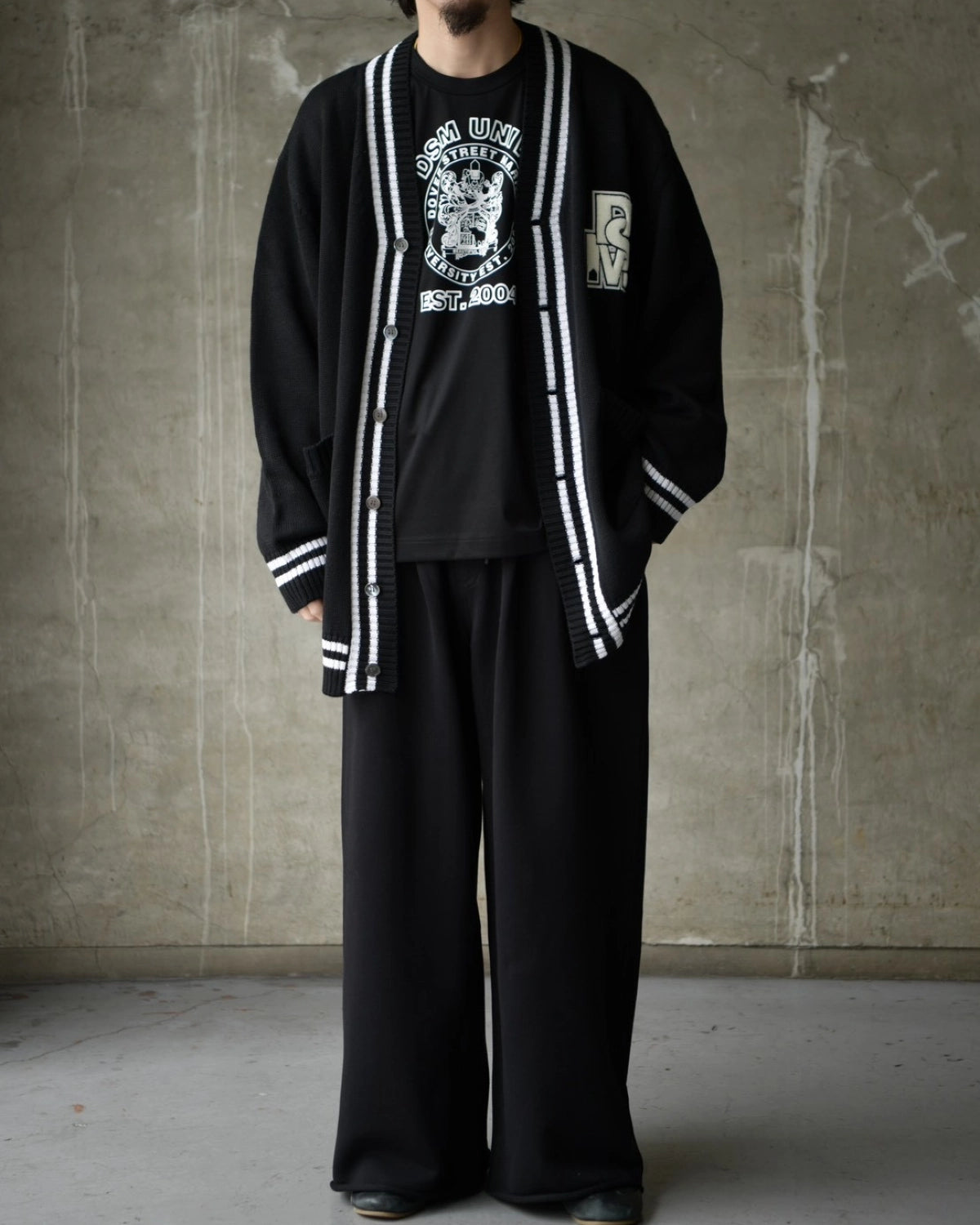 DOVER STREET MARKET kei ninomiya / OVERSIZED CARDIGAN WITH PATCH KNIT (DSM01N001)