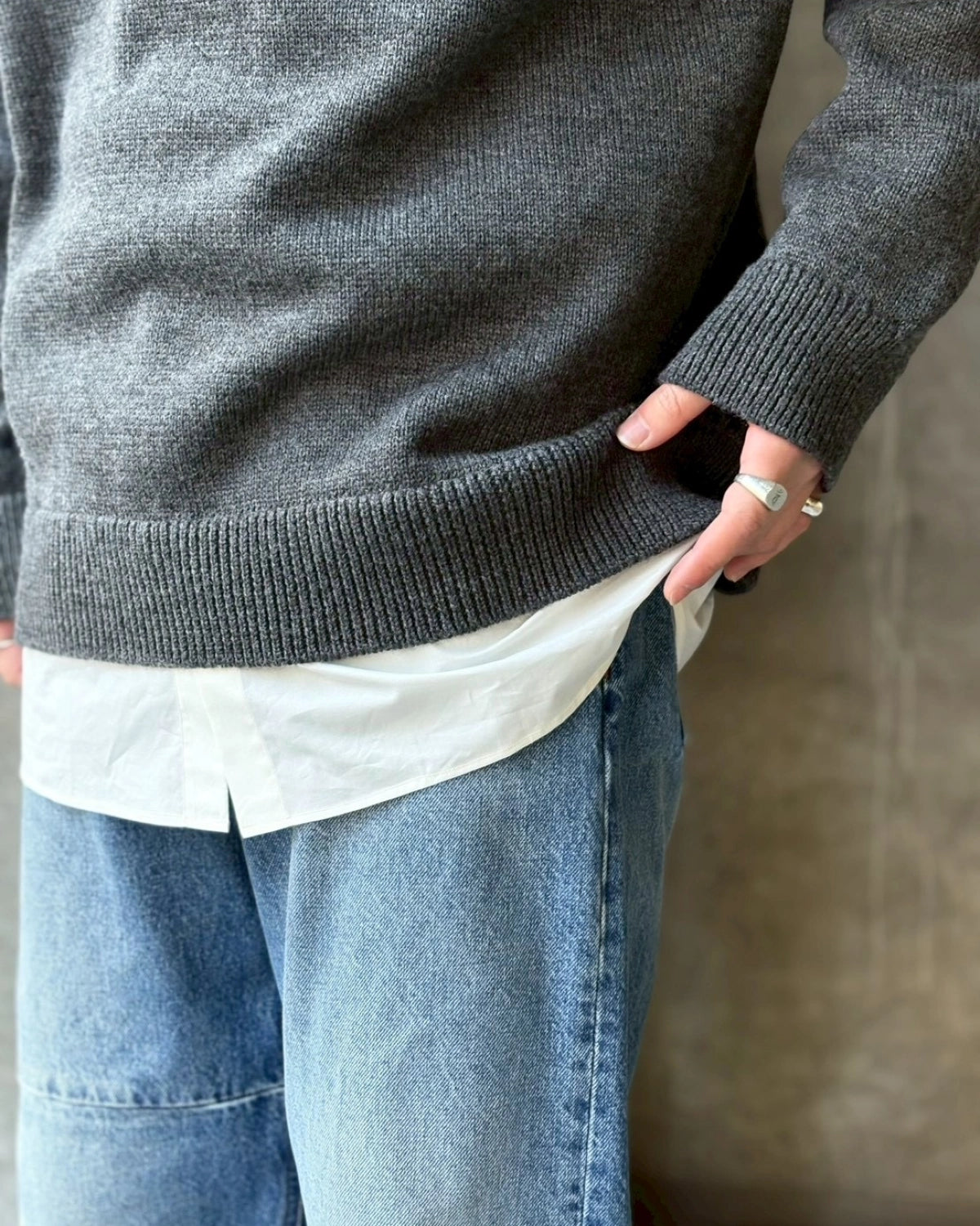 MM6 / ツーインワン バーシティ ニットセーター (SH0HL0039M13206)