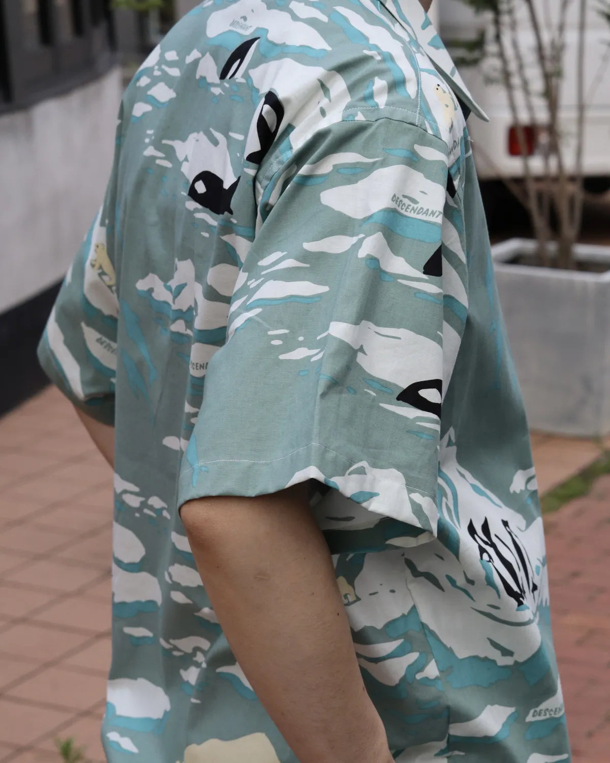 DESCENDANT / EDGD OPEN COLLAR TEXTILE SS SHIRT (261TQDS-SHM06)