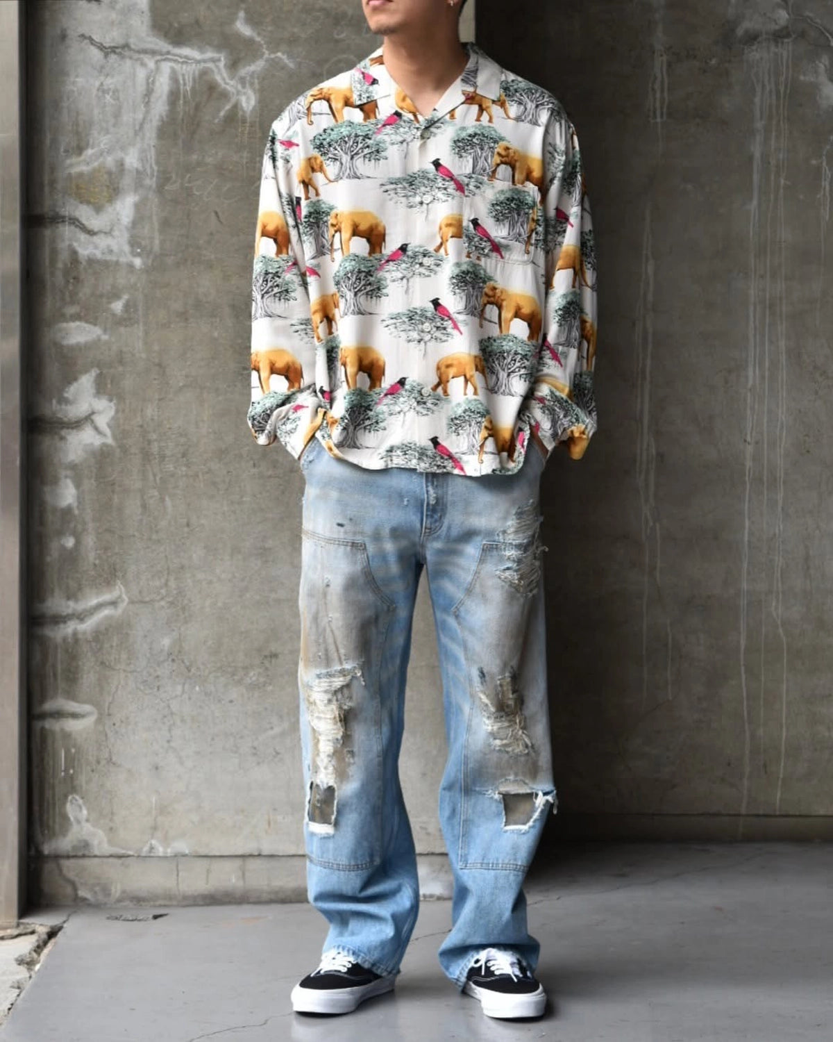 BEDWIN & THE HEARTBREAKERS / L/S OLG ALOHA SHIRT "ROGERS" (25SB1744)