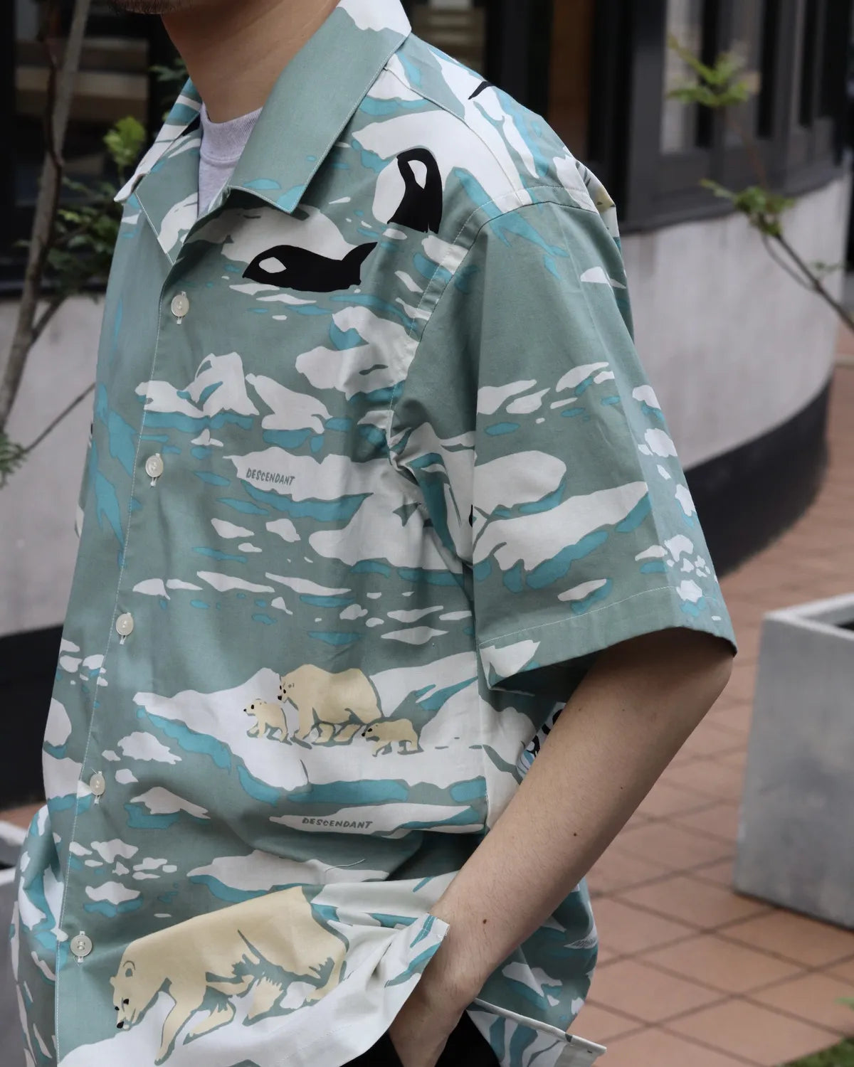 DESCENDANT / EDGD OPEN COLLAR TEXTILE SS SHIRT (261TQDS-SHM06)