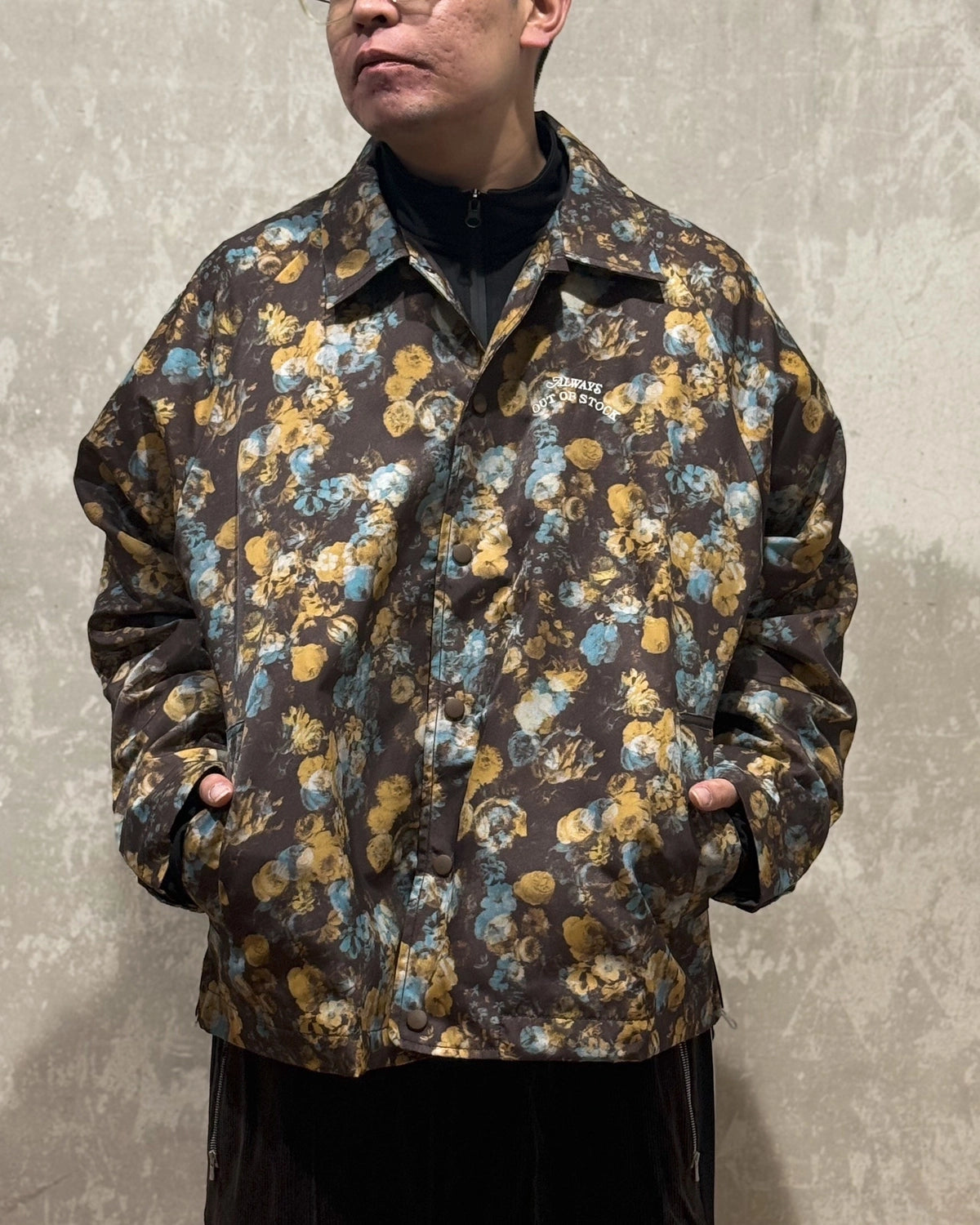ALWAYS OUT OF STOCK / FLOWER PATTERN LIGHT BLOUSON JACKET (HA-025202101)
