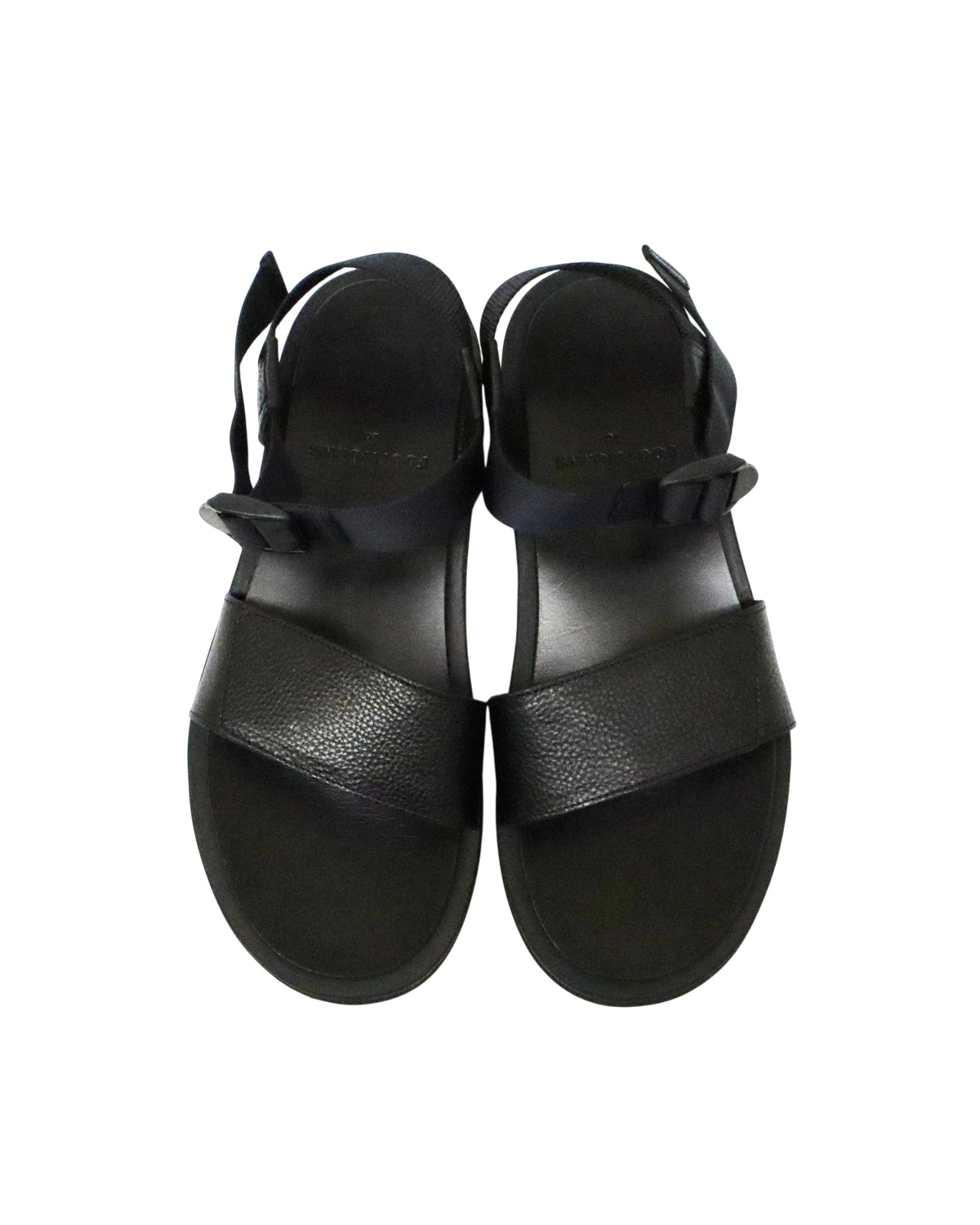 FOOTWORKS / Sandals with Velcro Straps -wide belt- in Grain Leather (F01-0006_M)