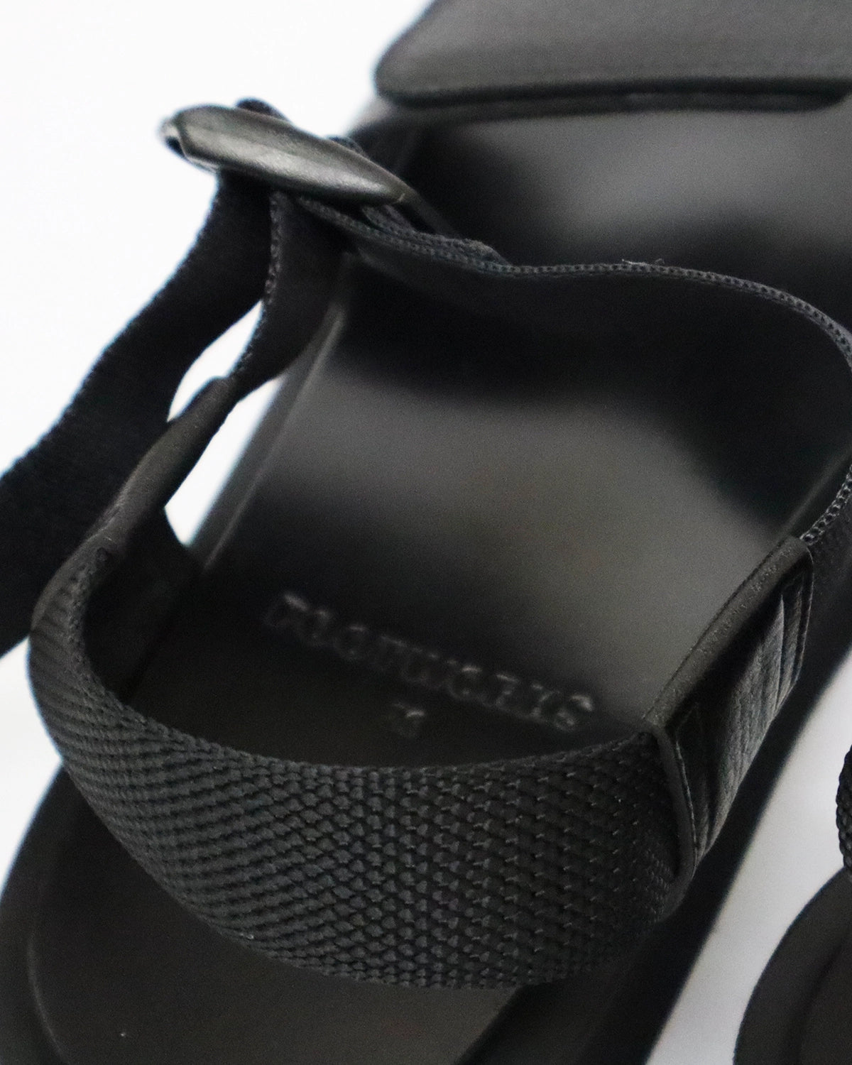 FOOTWORKS / Sandals with Velcro Straps -wide belt- in Grain Leather (F01-0006_M)
