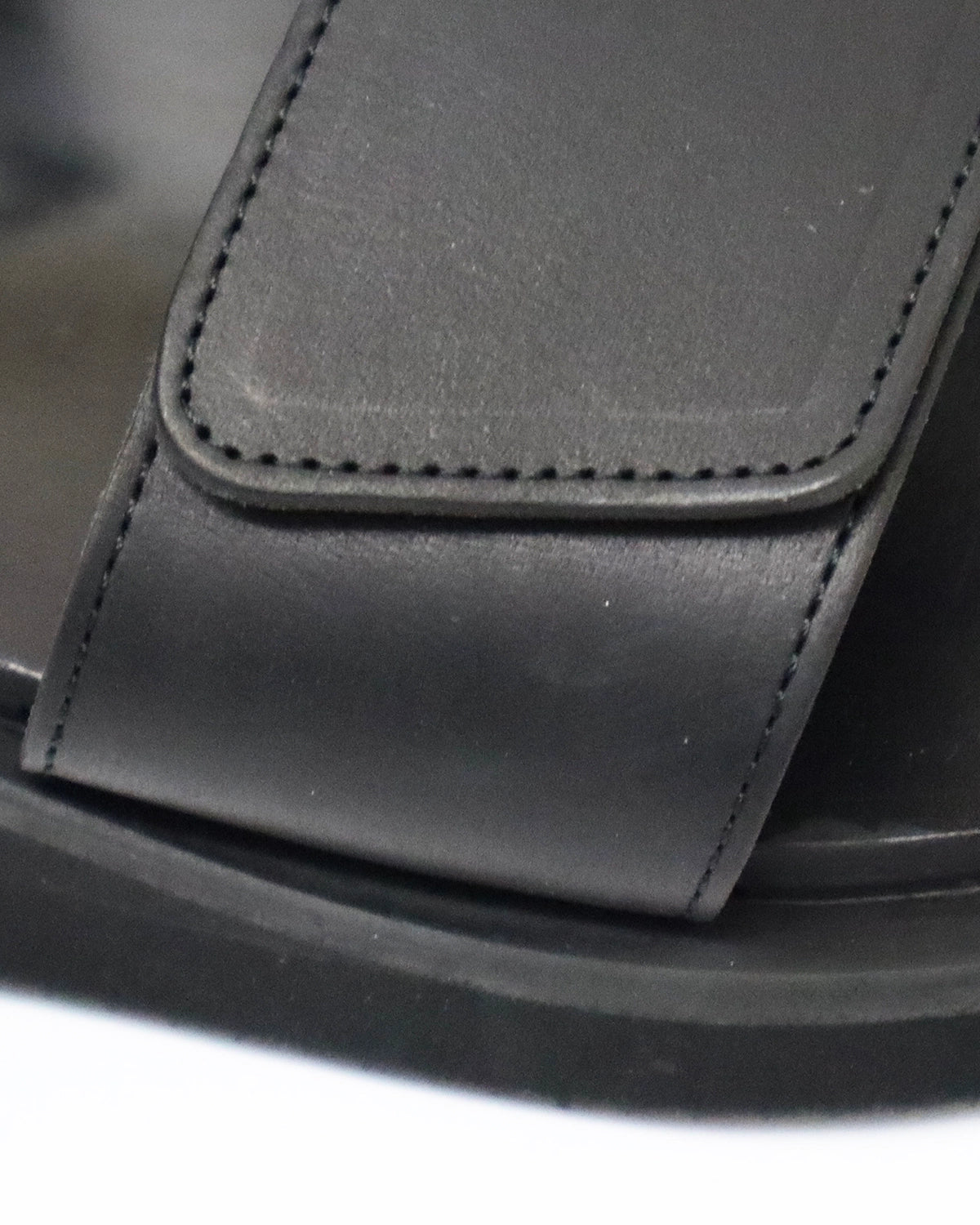 FOOTWORKS / Sandals with Velcro Straps -wide belt- in Smooth Leather (F01-0005_M)