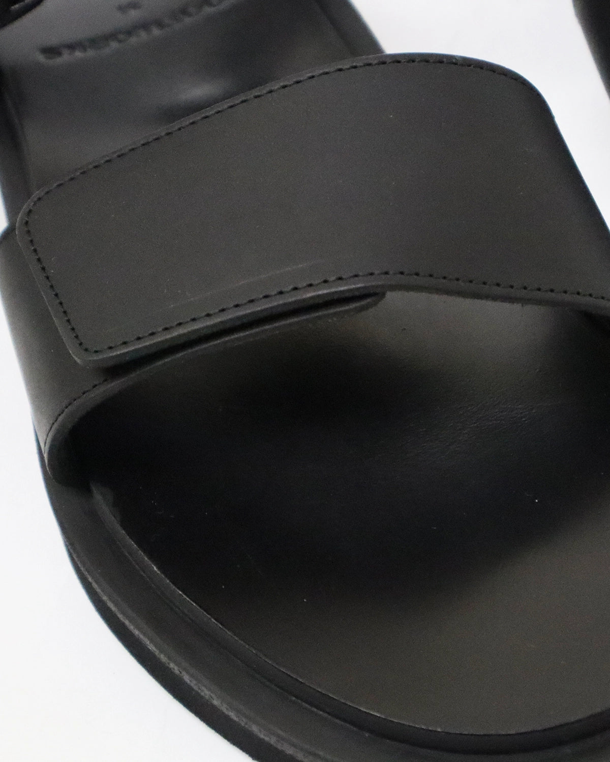 FOOTWORKS / Sandals with Velcro Straps -wide belt- in Smooth Leather (F01-0005_M)