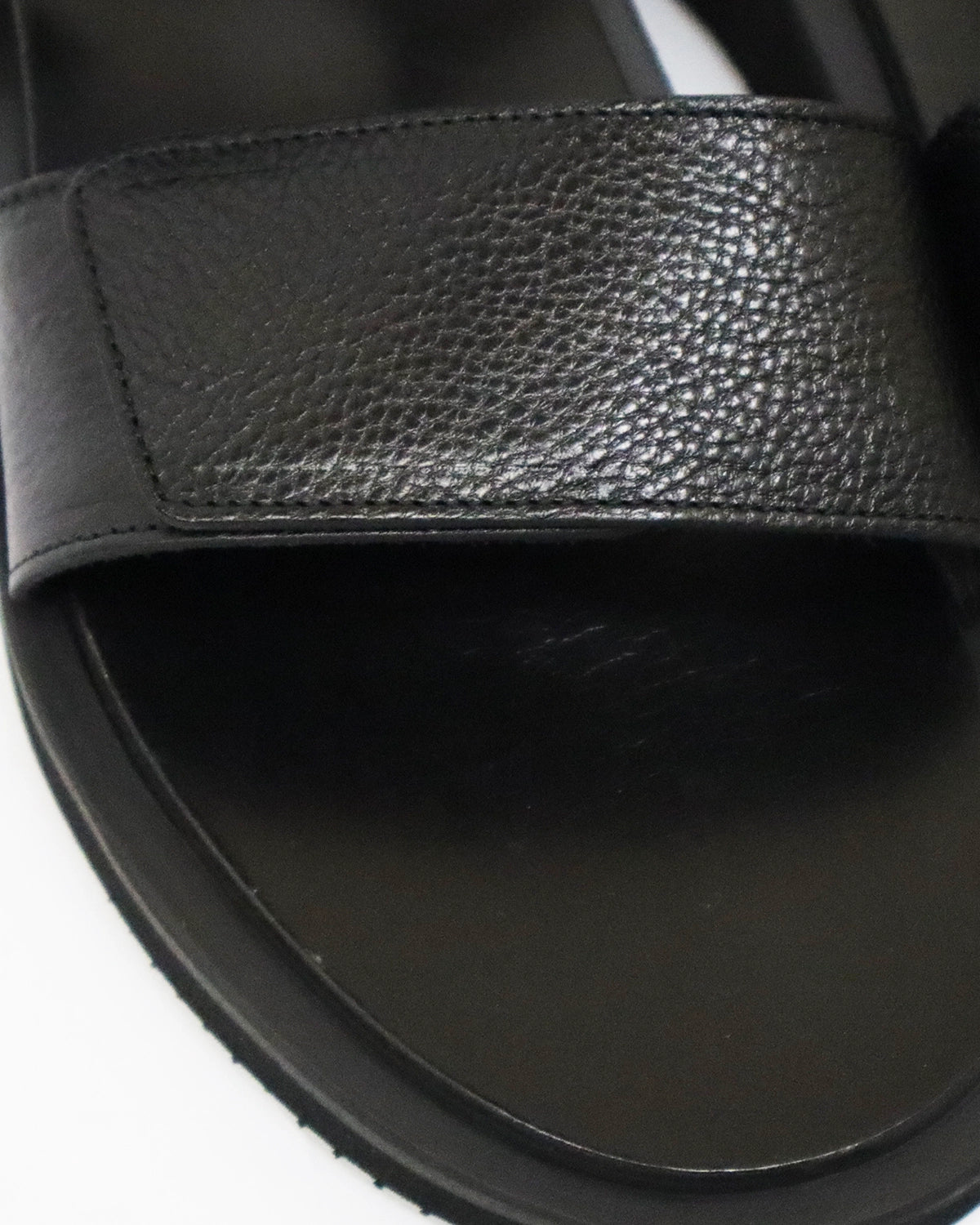 FOOTWORKS / Sandals with Velcro Straps -wide belt- in Grain Leather (F01-0006_M)