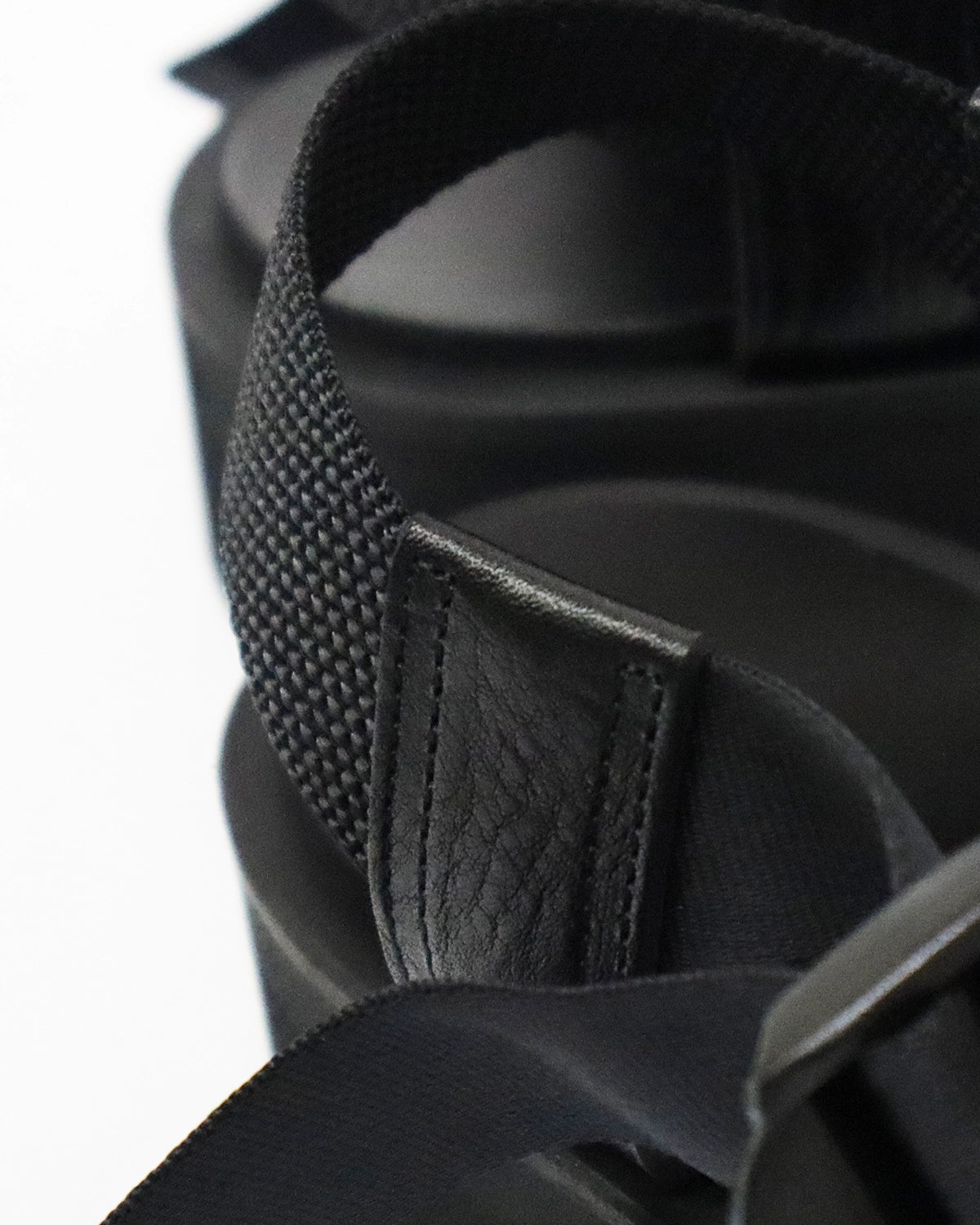 FOOTWORKS / Sandals with Velcro Straps -wide belt- in Grain Leather (F01-0006_M)