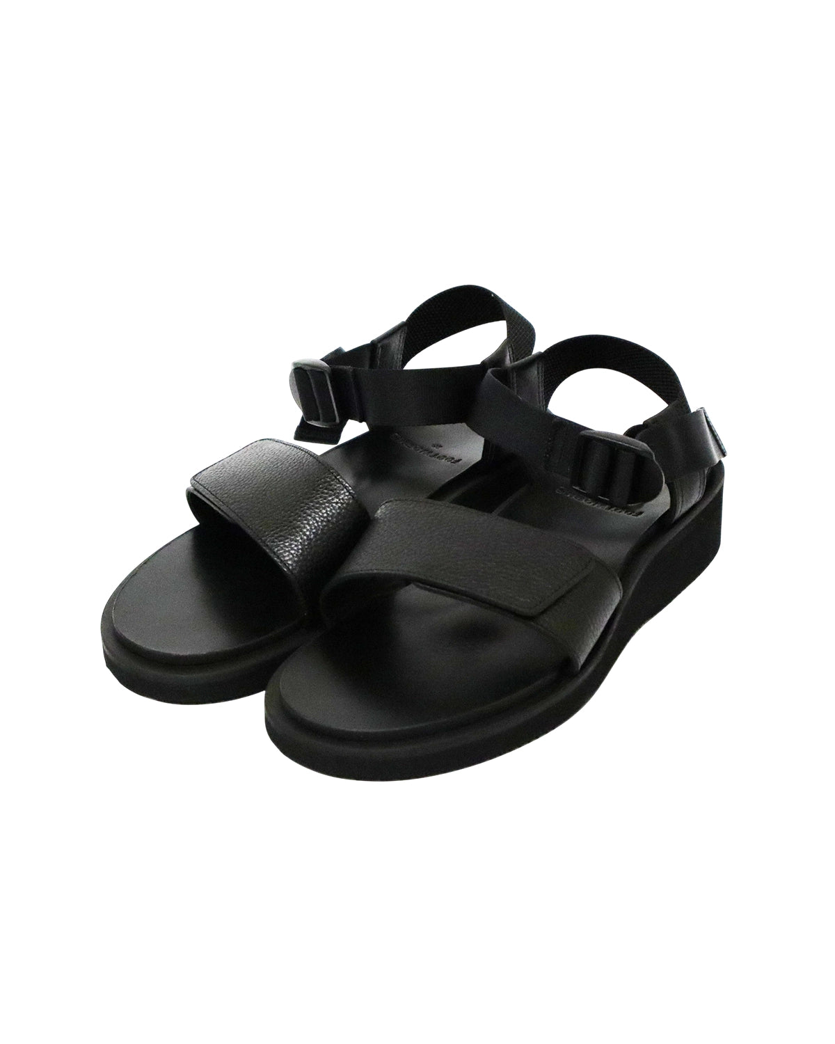 FOOTWORKSの Sandals with Velcro Straps -wide belt- in Grain Leather (F01-0006_M)