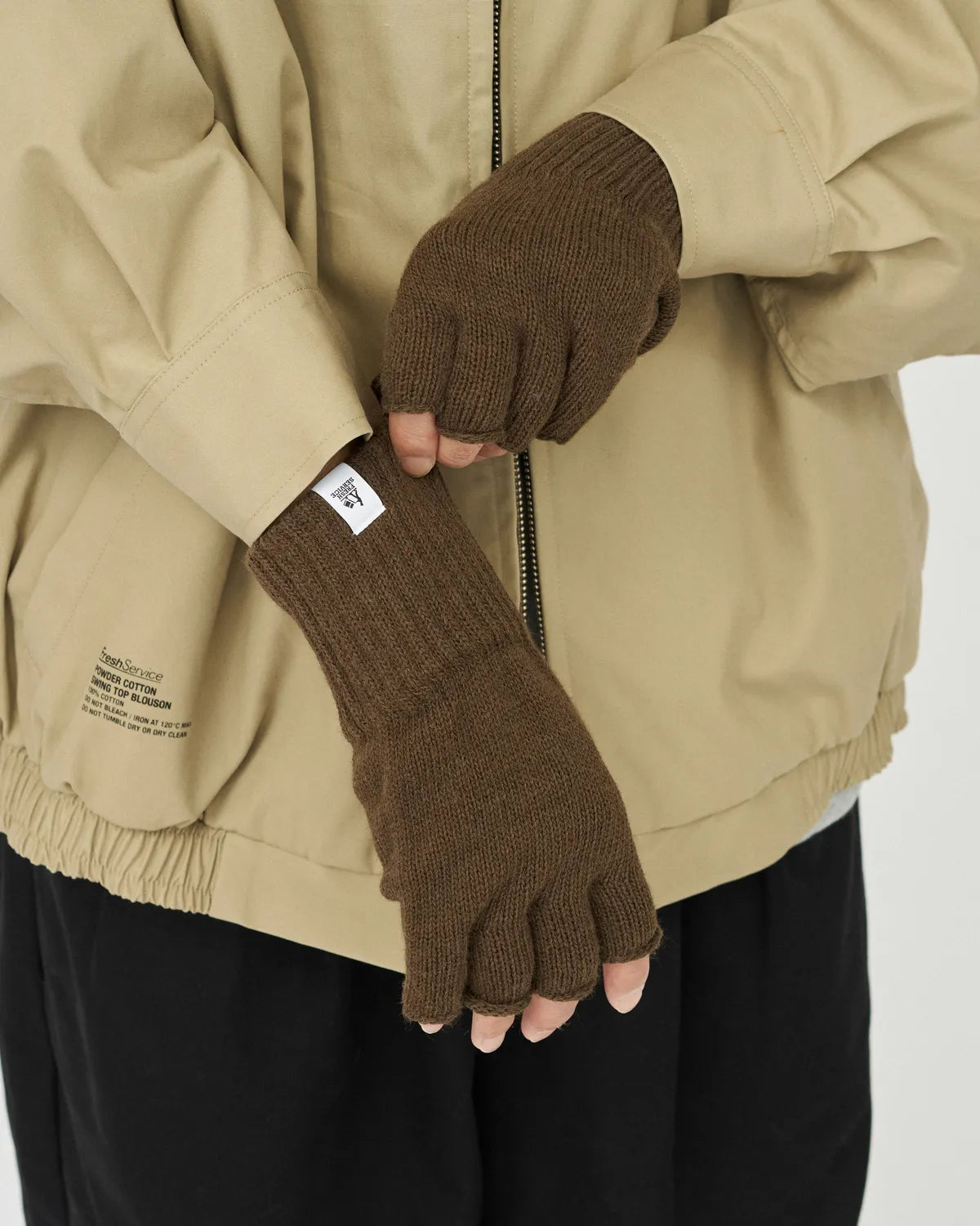 FreshService / THERMAL RIB KNIT FINGERLESS GLOVES (FSP254-90068)