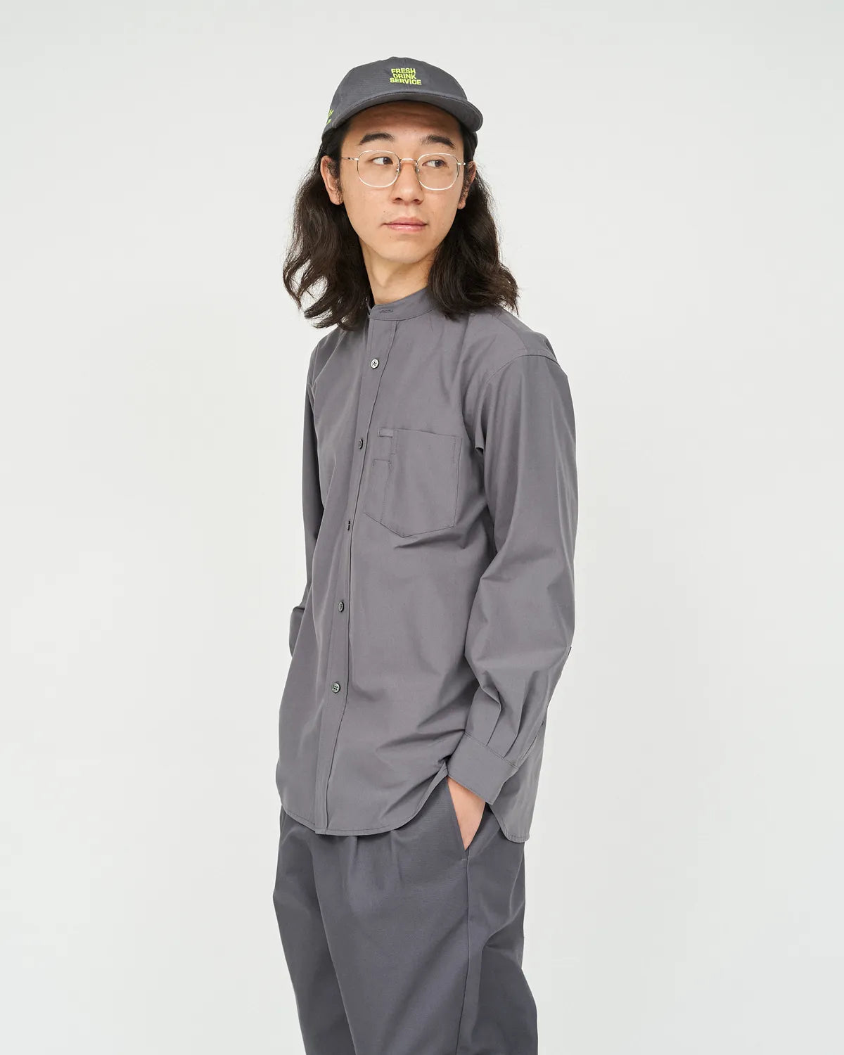 FreshService / SERVICE WORK BAND COLLAR SHIRT (FDS252-50114)