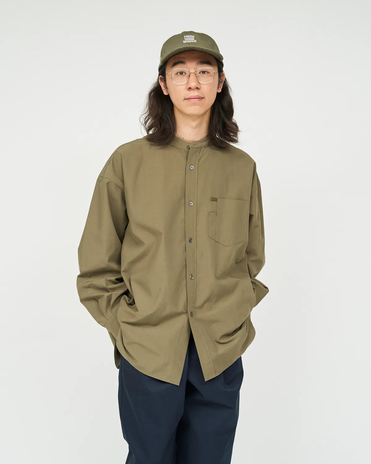 FreshService / SERVICE WORK BAND COLLAR SHIRT (FDS252-50114)