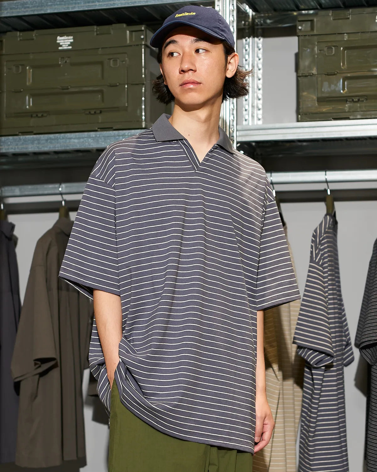 FreshService / CONPACT DRY BORDER V-NECK POLO (FSC262-70120)