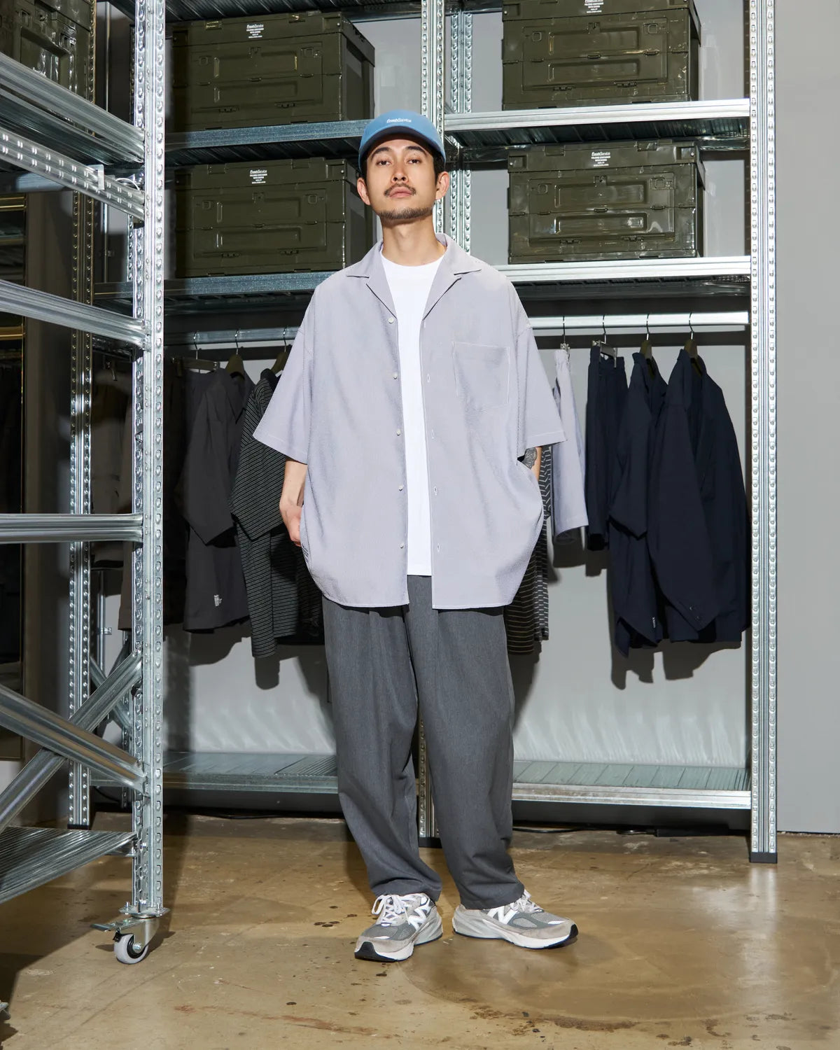 FreshService / SEERSUCKER STRIPE OPEN COLLAR SHIRT (FSC262-50113)