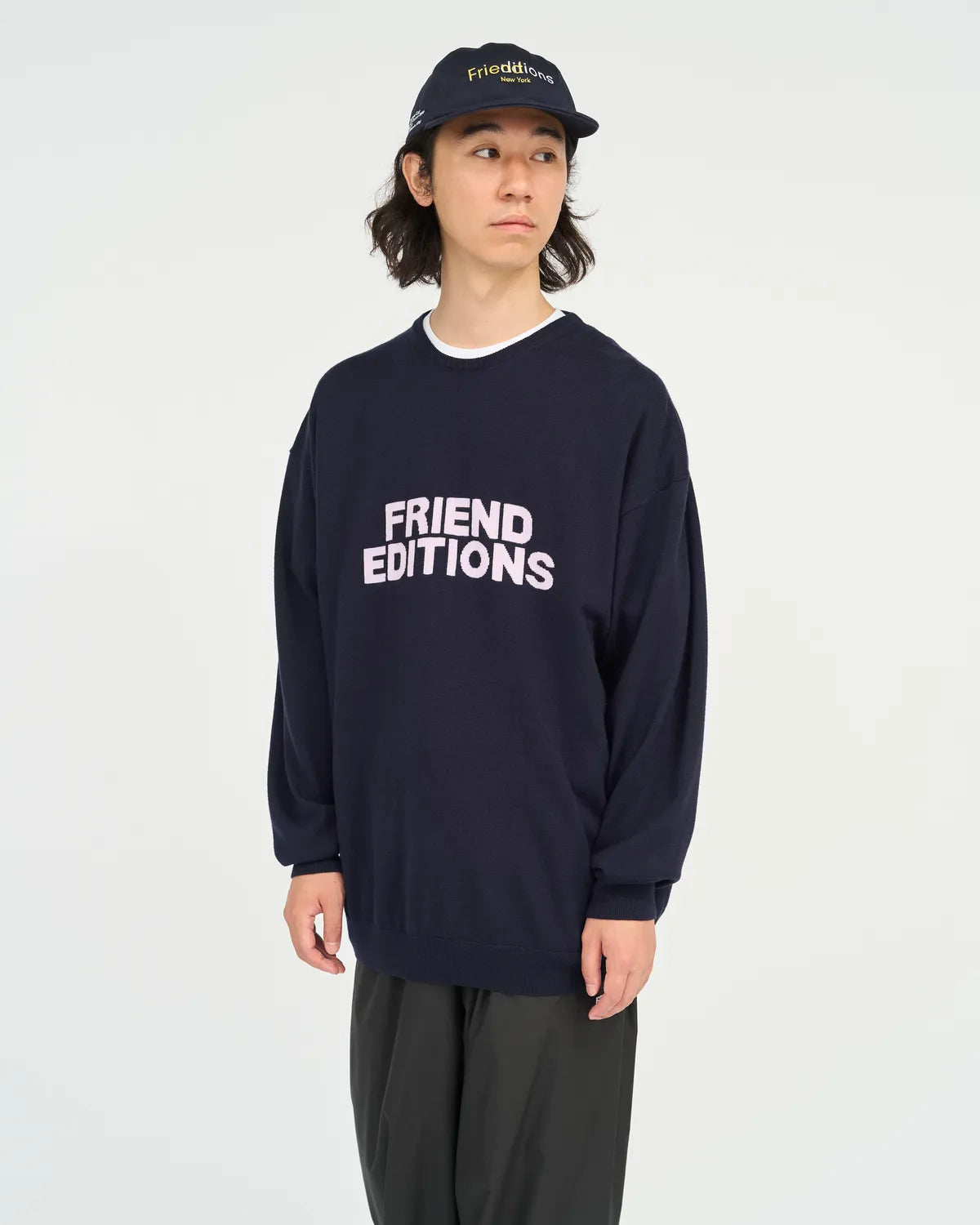 FreshService / FRIEND EDITIONS HIGH GAUGE INTARSIA KNIT "FE MONOGRAM" (FSC263-80126FE)