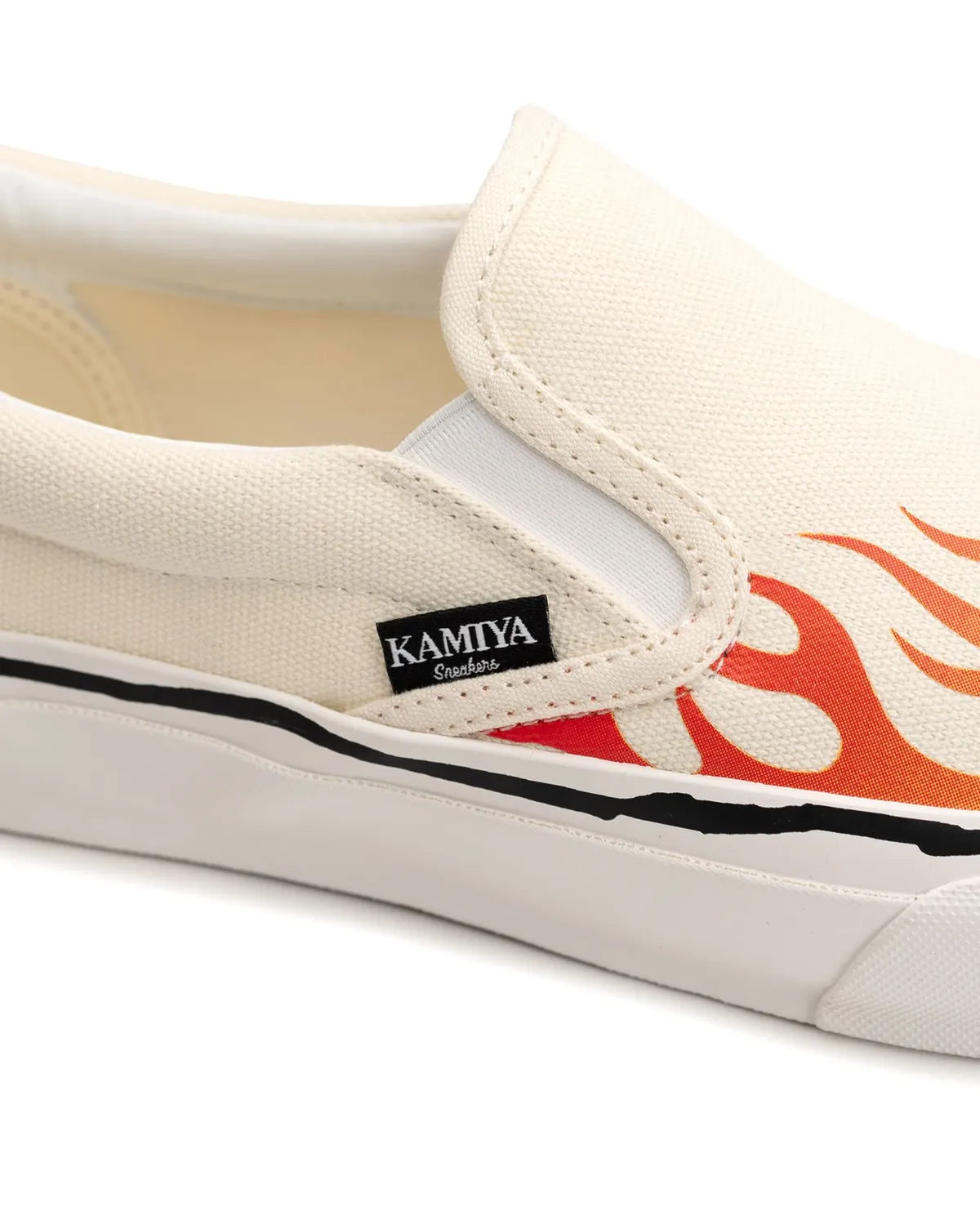 KAMIYA / "Cornell"Fire Pattern Vulcanized Slip on Sneaker (G14FW704)
