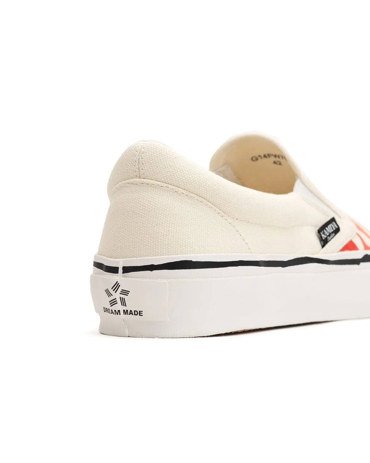KAMIYA / "Cornell"Fire Pattern Vulcanized Slip on Sneaker (G14FW704)