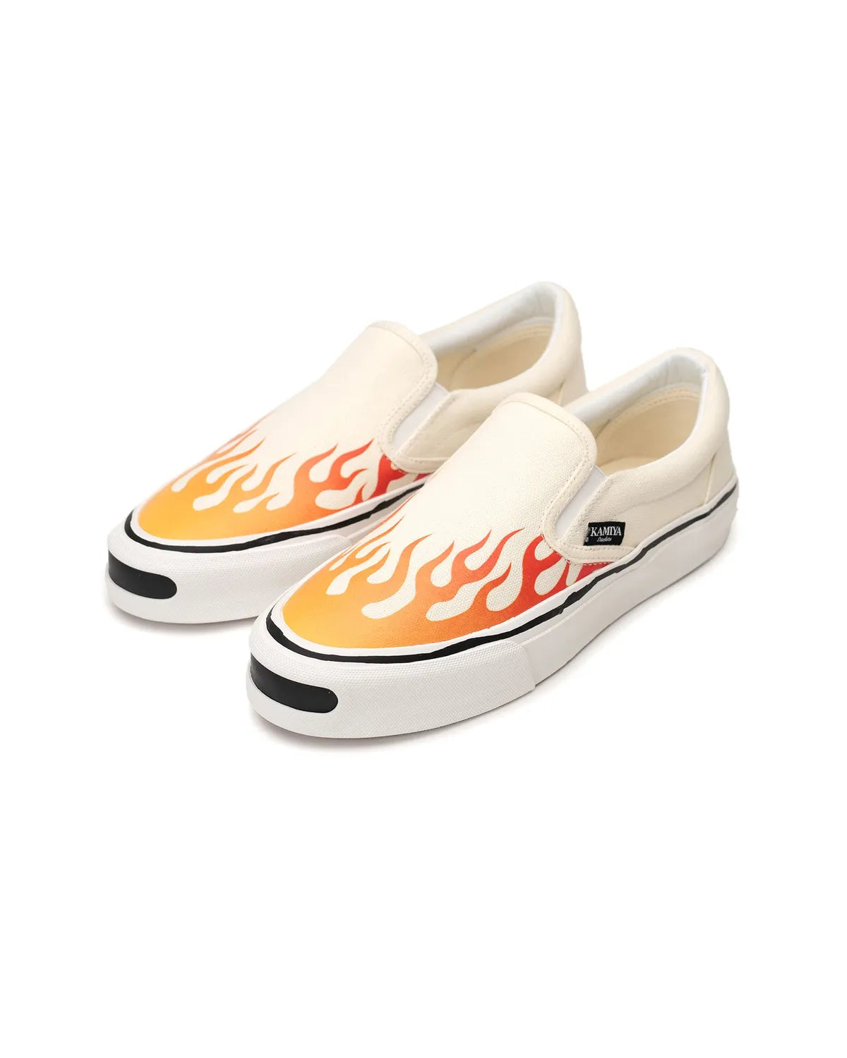 KAMIYA / "Cornell"Fire Pattern Vulcanized Slip on Sneaker (G14FW704)
