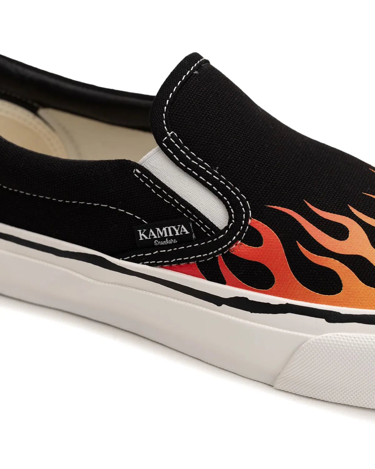 KAMIYA / "Cornell"Fire Pattern Vulcanized Slip on Sneaker (G14FW704)