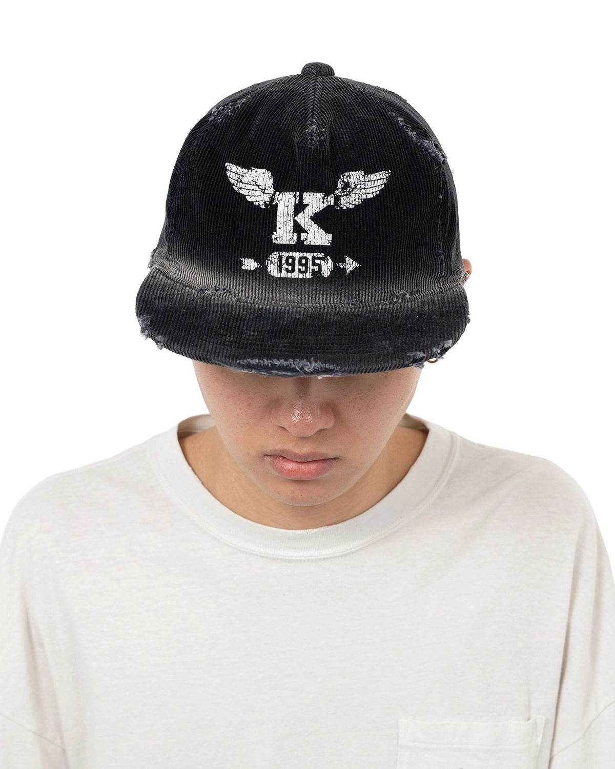 KAMIYA / “K-Wing” Distressed Cap (G15CA104)