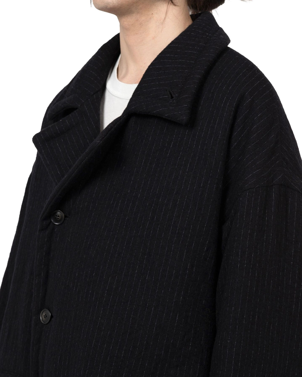 KAMIYA / Padded Pinstripe Coat (G15CT028)