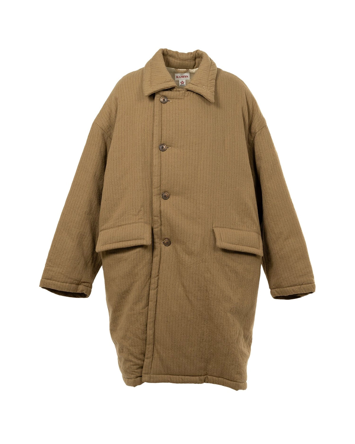 KAMIYA / Padded Pinstripe Coat (G15CT028)